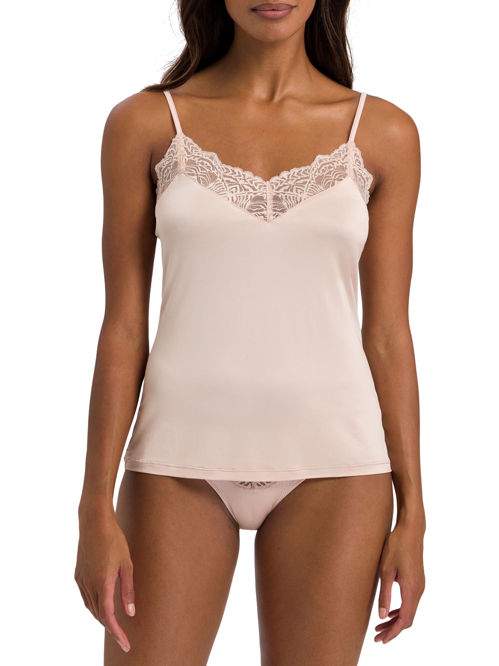 Hanro Women's Josephine Satin Lace Camisole - Peach Whip