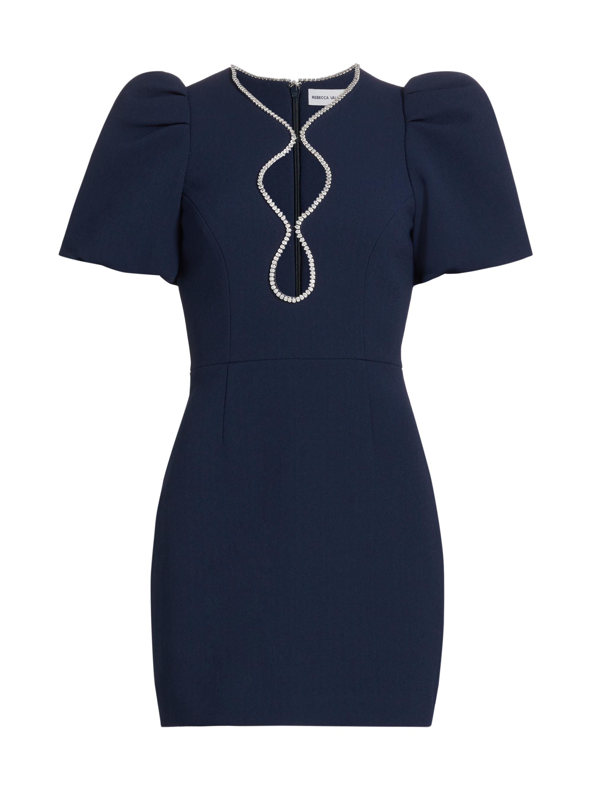 Rebecca Vallance Women's Karina Crystal-Embellished Cut-Out Minidress - Blue