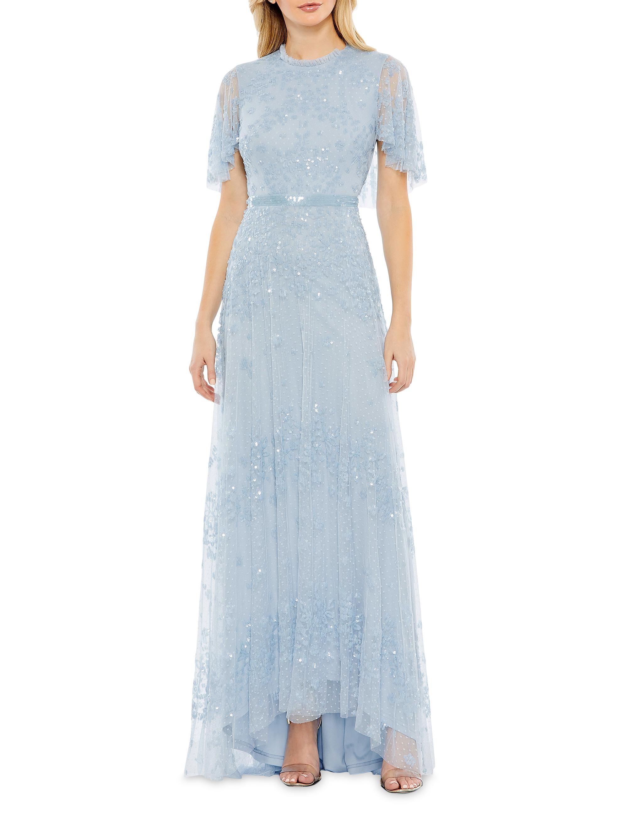 Mac Duggal Women's Sequin-Embellished A-Line Tulle Gown - Powder Blue