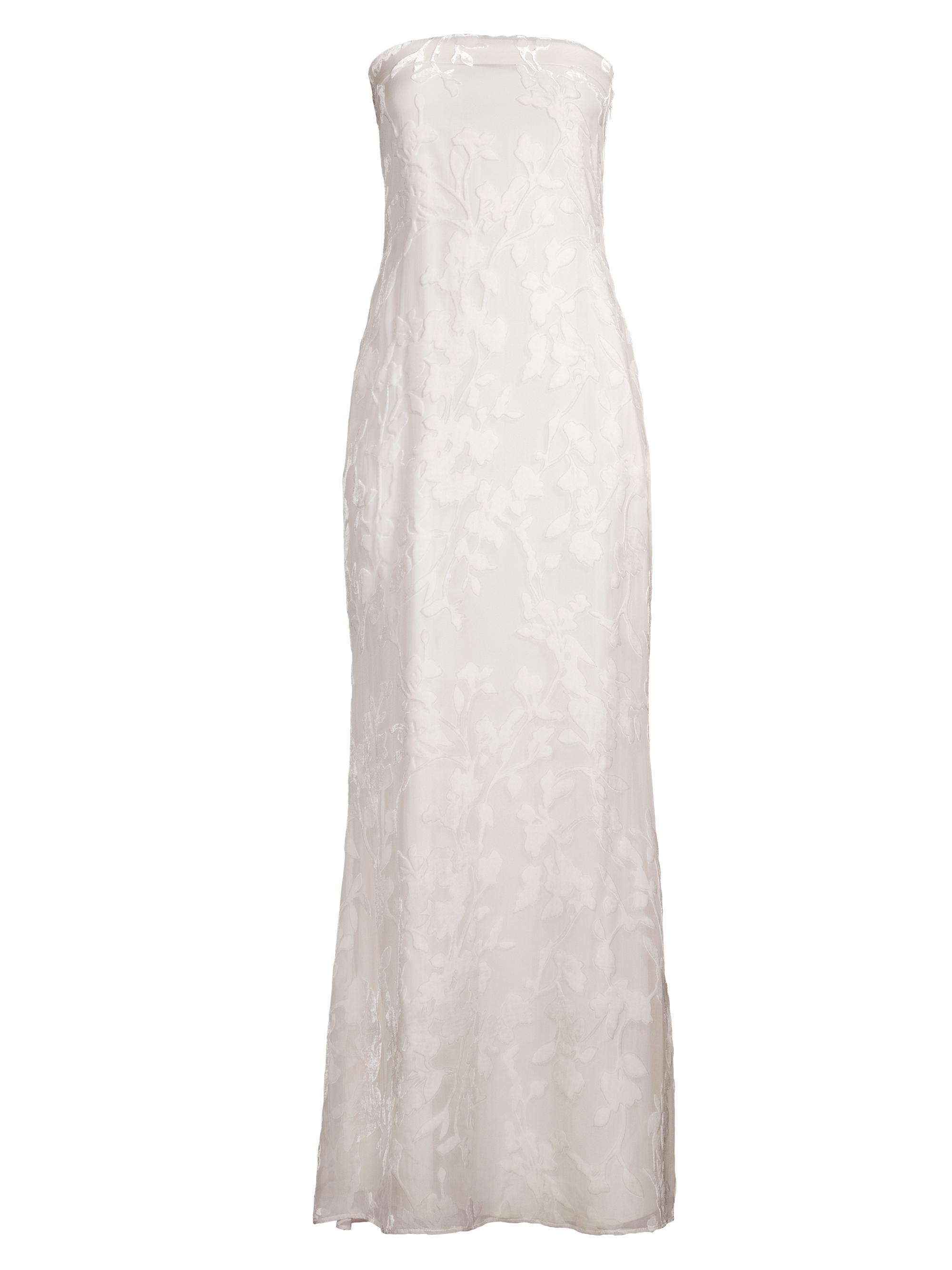 Misha Women's Arianna Silk Strapless Floral Gown - Pearl