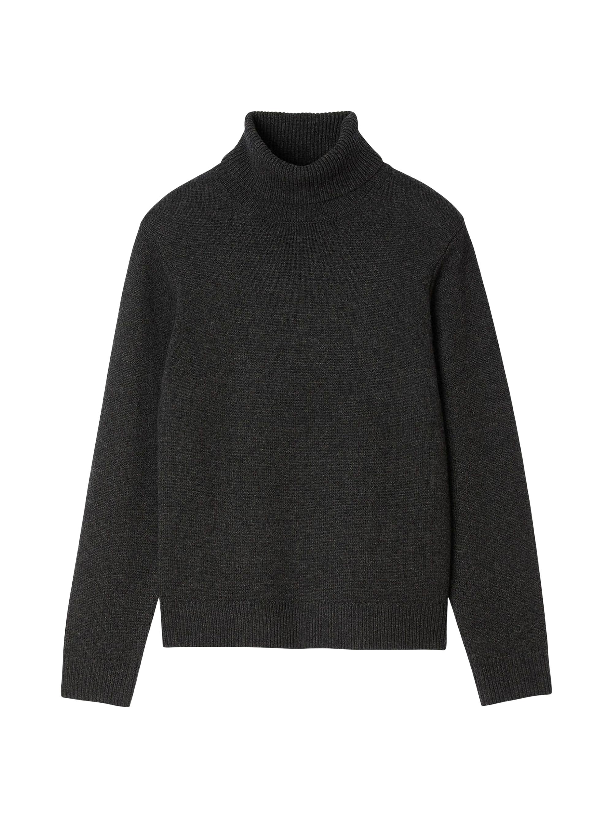Sandro Men's Wool and Cashmere Turtleneck Jumper - Dark Grey
