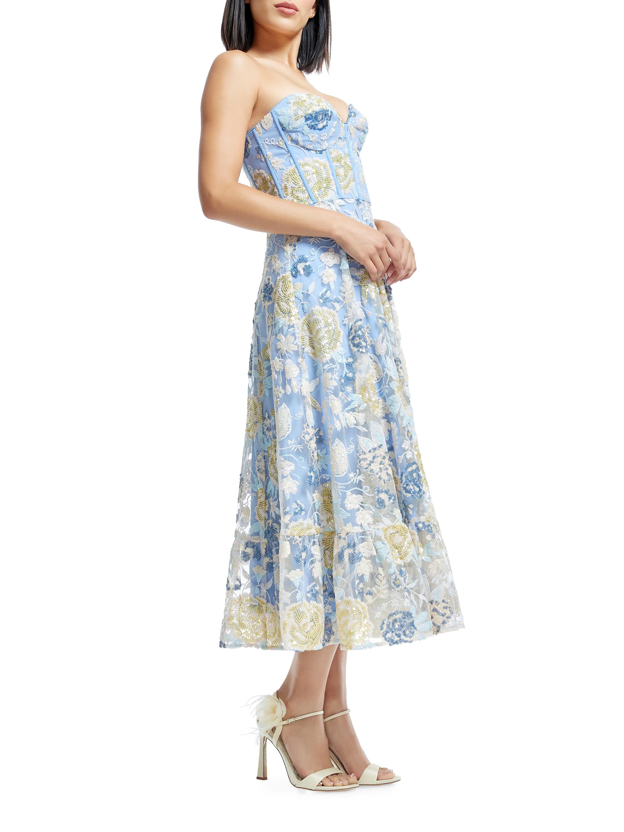 Dress The Population Carina Floral Bustier Midi-Dress | Saks Fifth