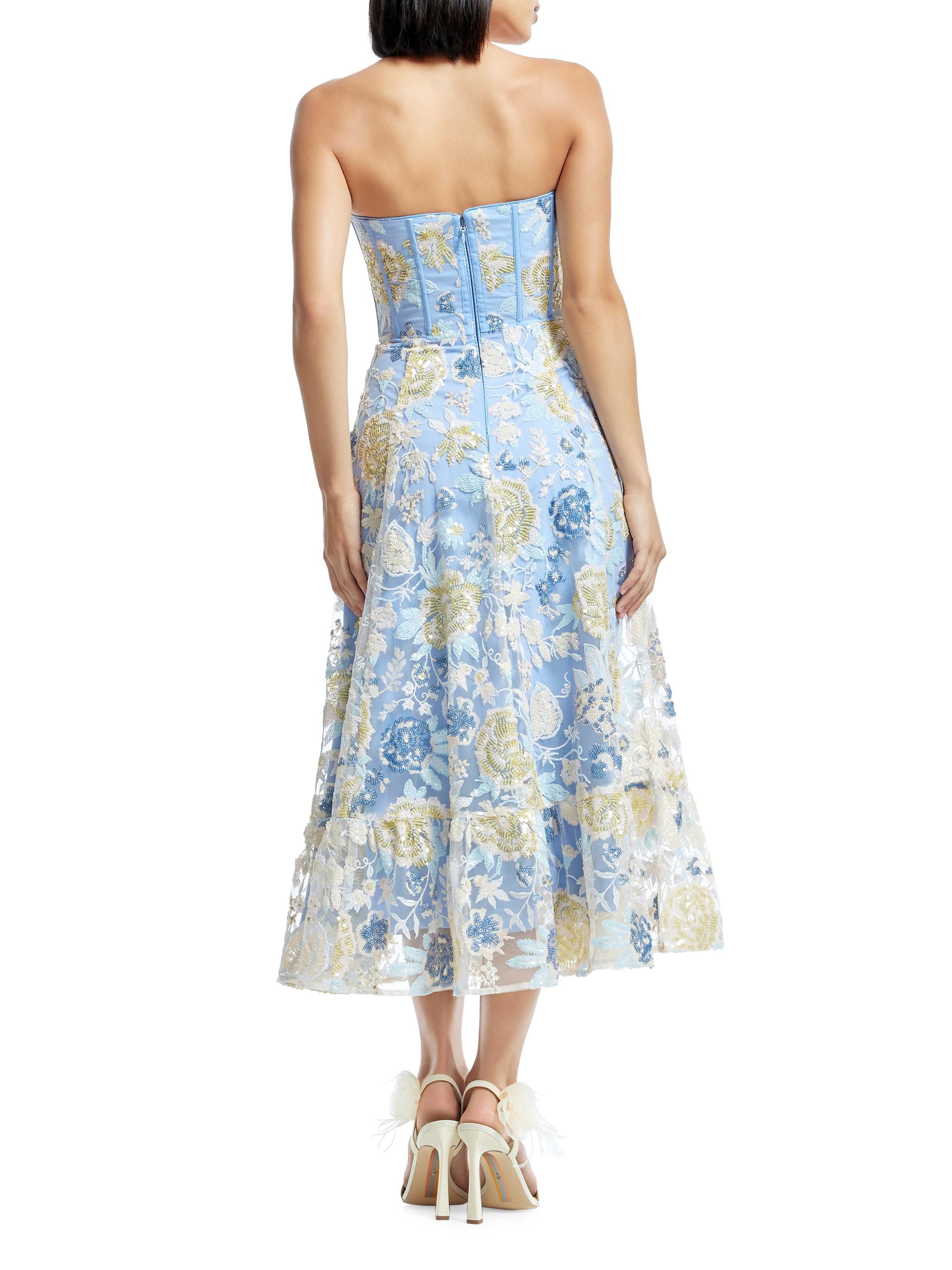 Dress The Population Carina Floral Bustier Midi-Dress | Saks Fifth