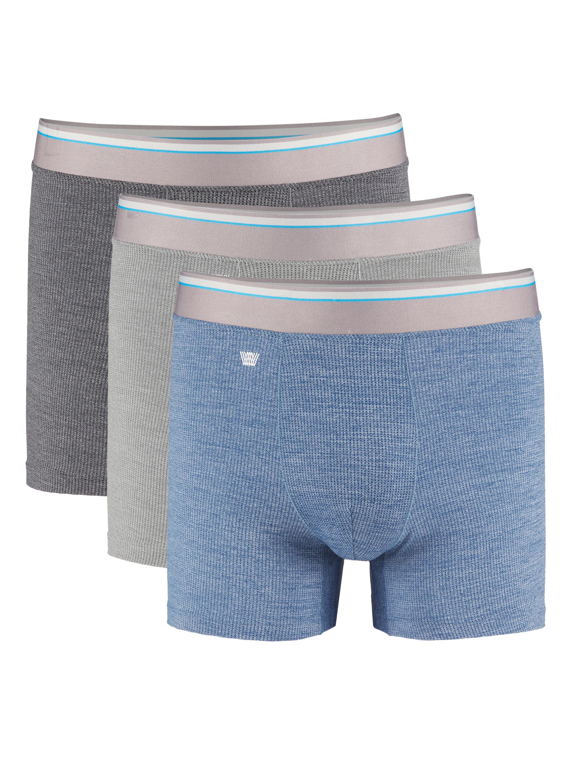 Mack Weldon Men's 3-Pack Airknitx Boxer Briefs - Indigo Charcoal Heather Grey