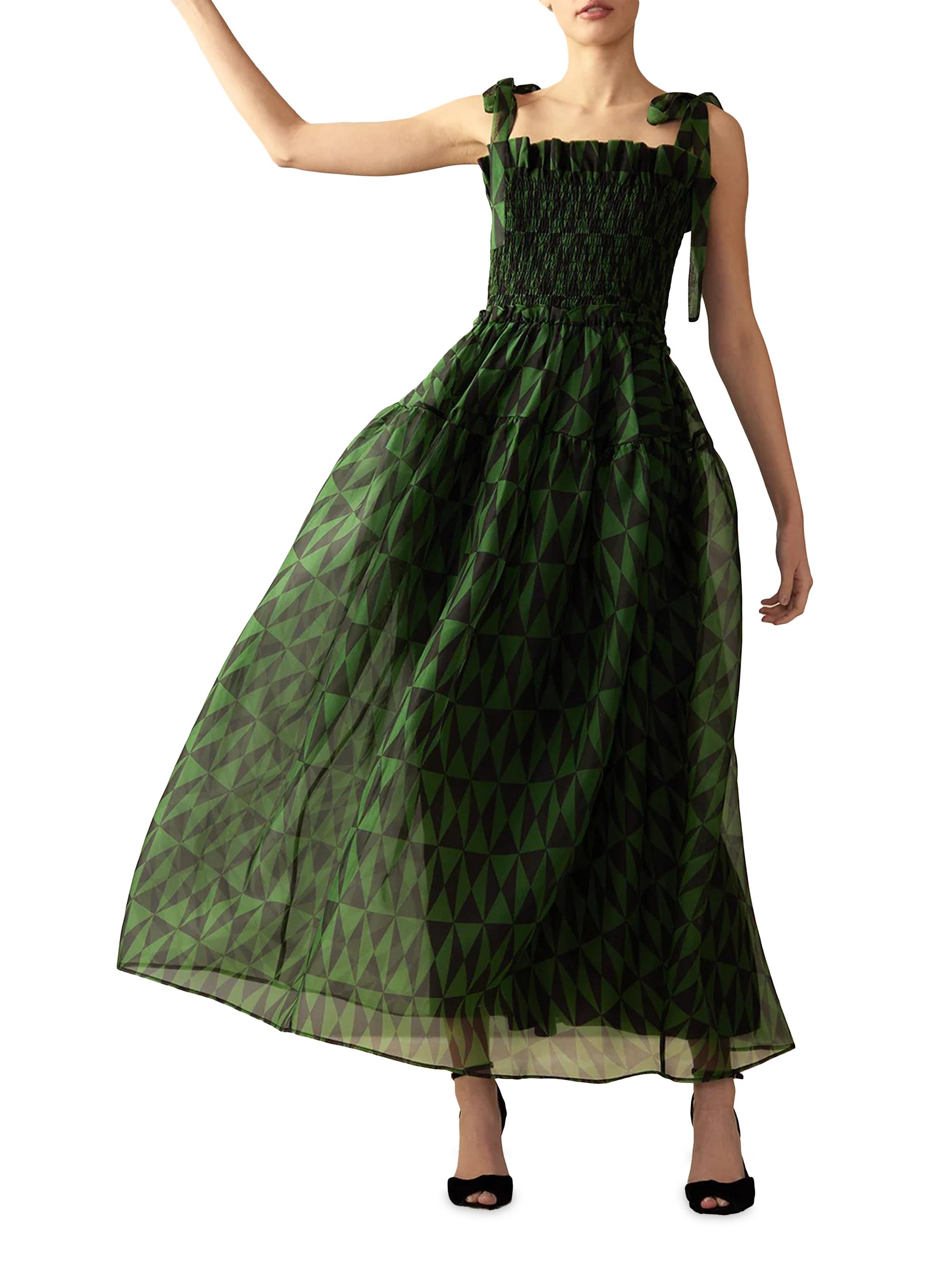 knee length dresses for ladies Lewisa Maxi Dress Green Stripe