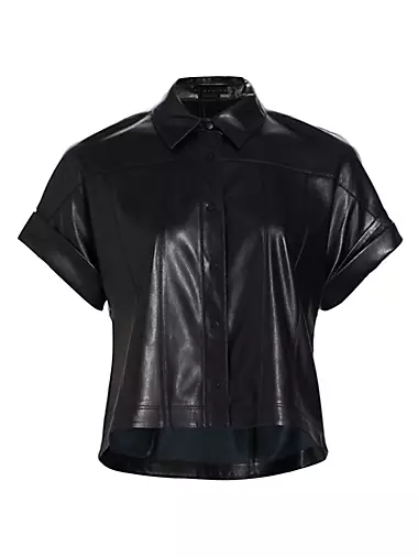 Black Leather Top for Ladies