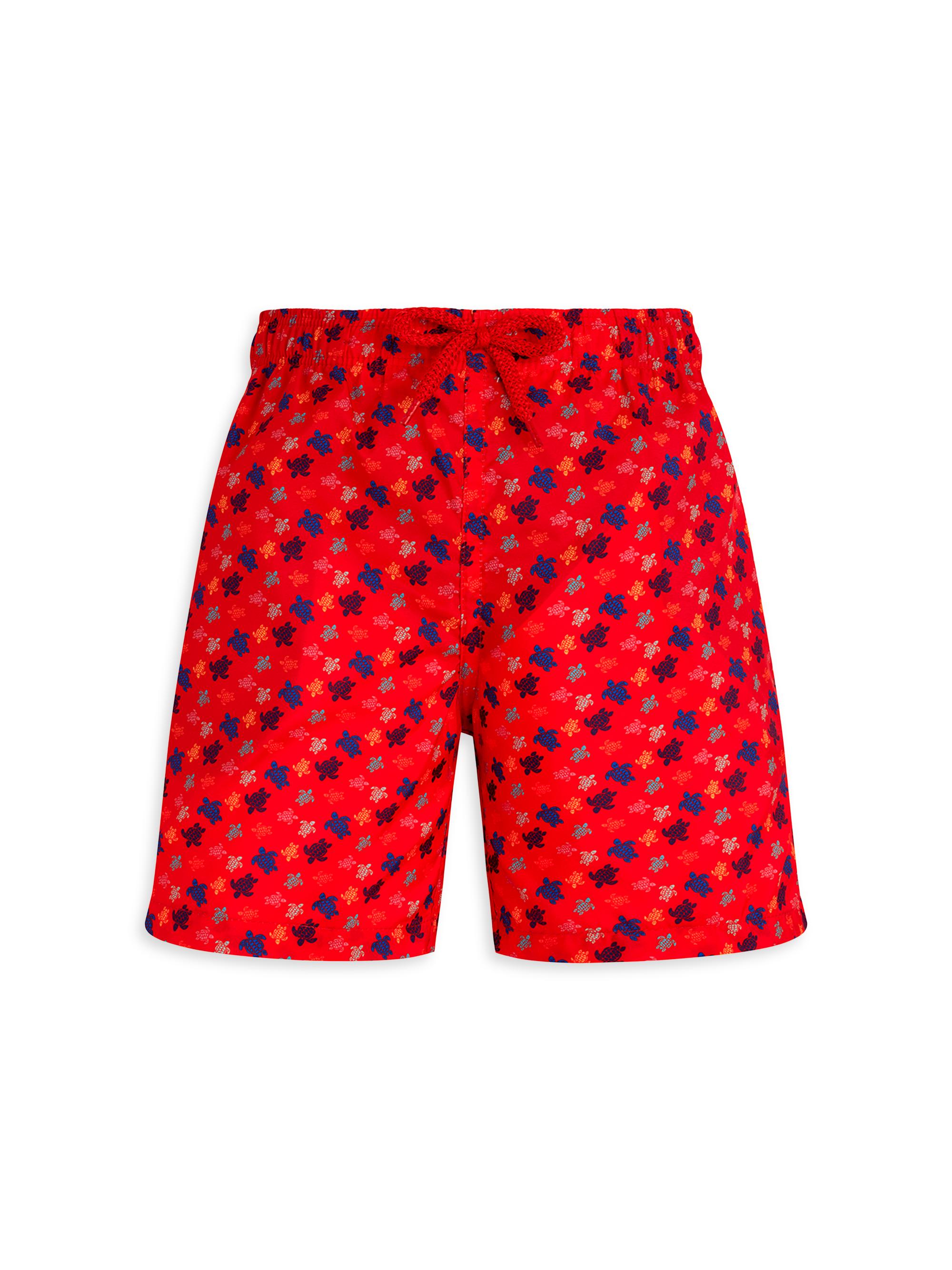 Vilebrequin Little Boy's & Boy's Micro Ronde Des Tortues Rainbow Swim Trunks - Red