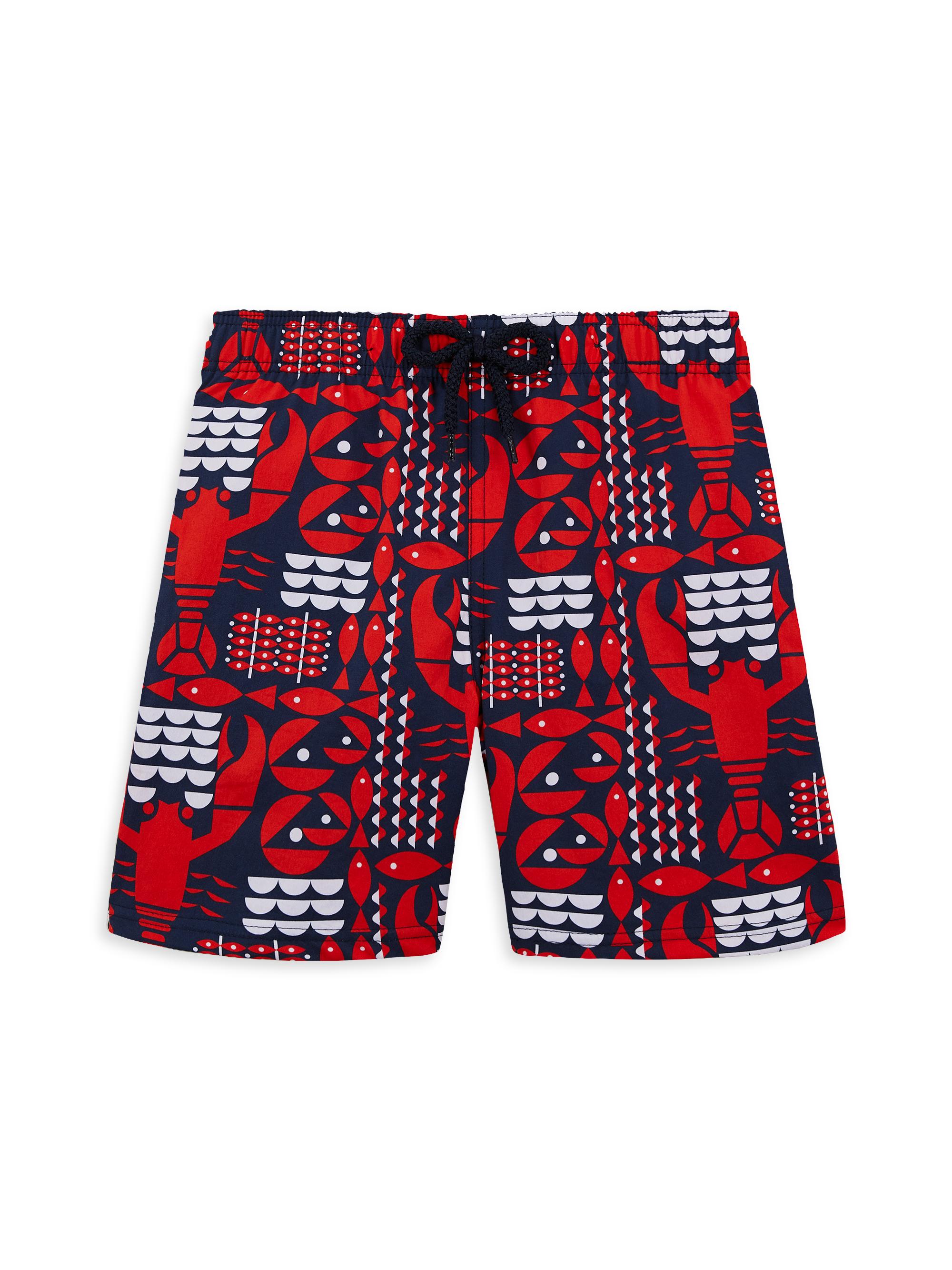 Vilebrequin Little Boy's & Boy's Lobster Print Stretch Swim Trunks - Red Multi