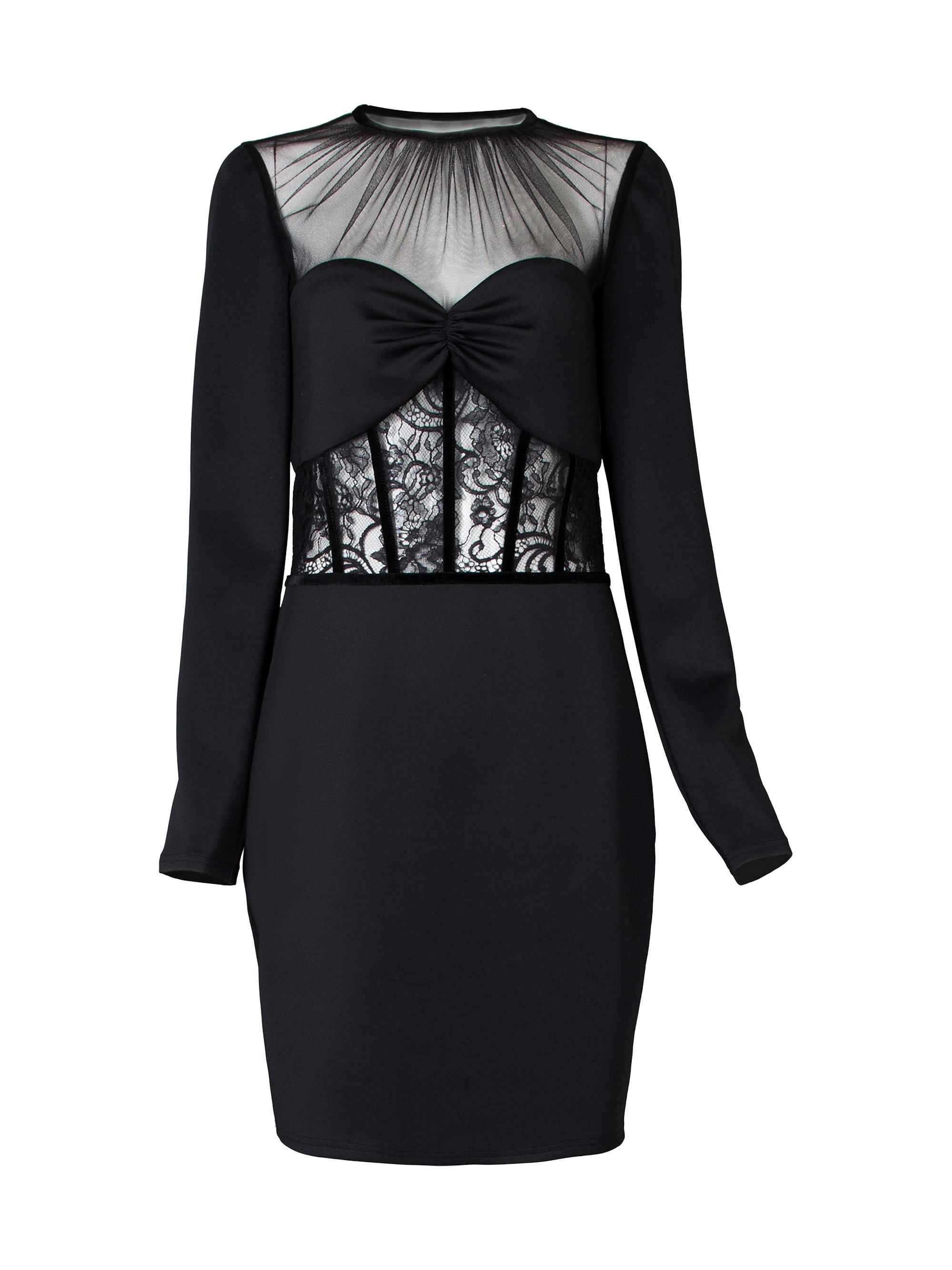 Sho by Tadashi Shoji Women's Illusion Lace Sheath Cocktail Dress - Black