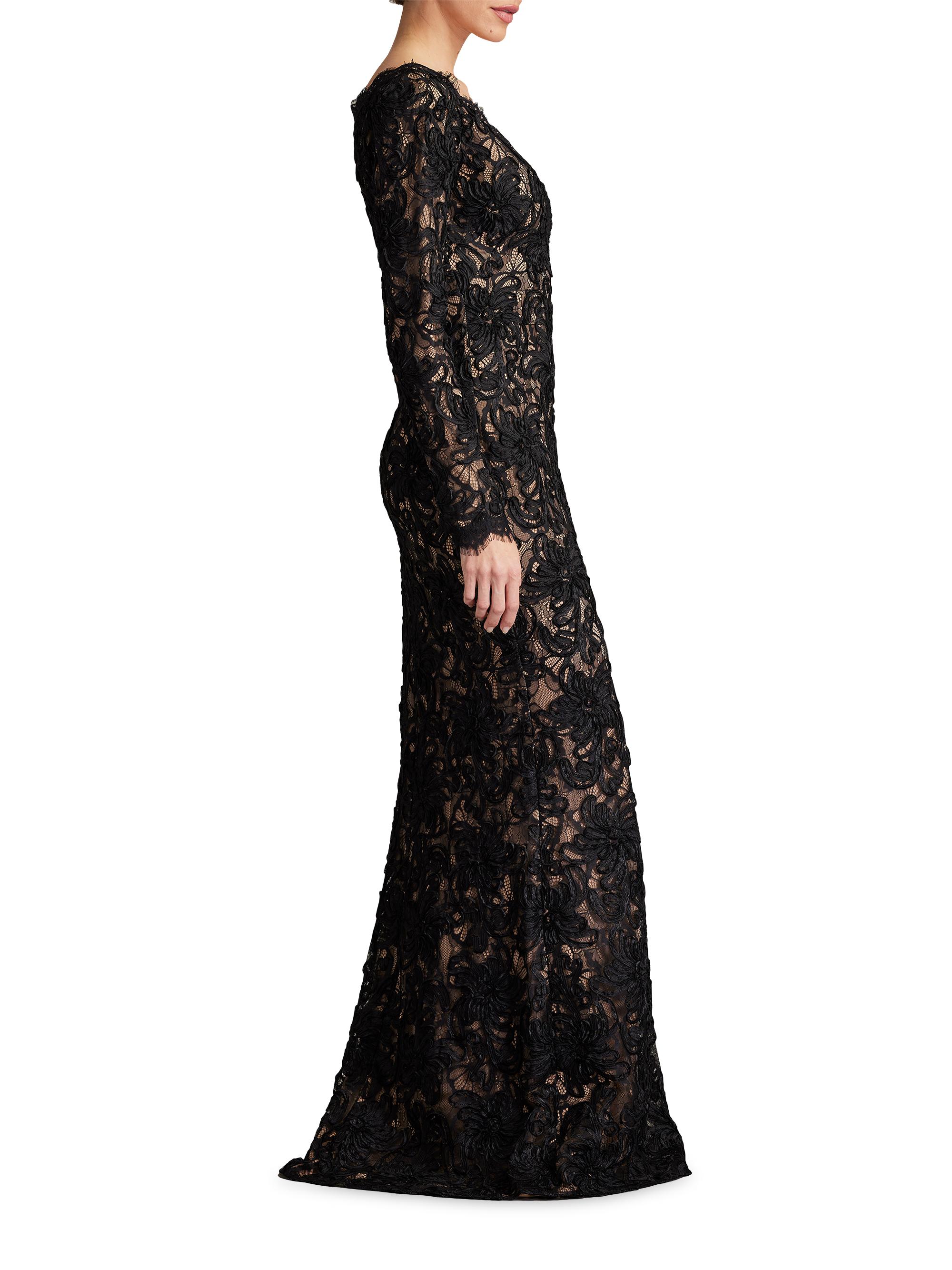 SHO BY TADASHI SHOJI ワンピース Sho by Tadashi Shoji Lace V-neck Column Gown | Saks Fifth Avenue