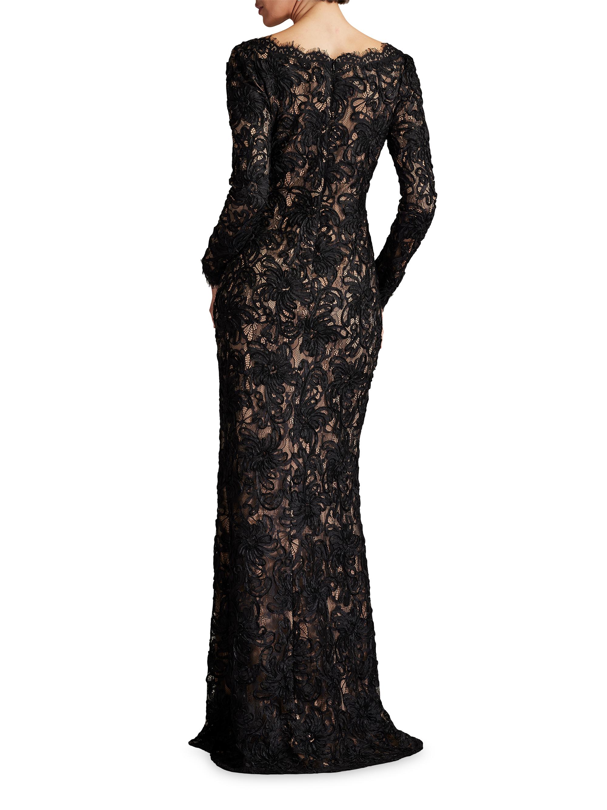 Sho by Tadashi Shoji Lace V-neck Column Gown | Saks Fifth Avenue