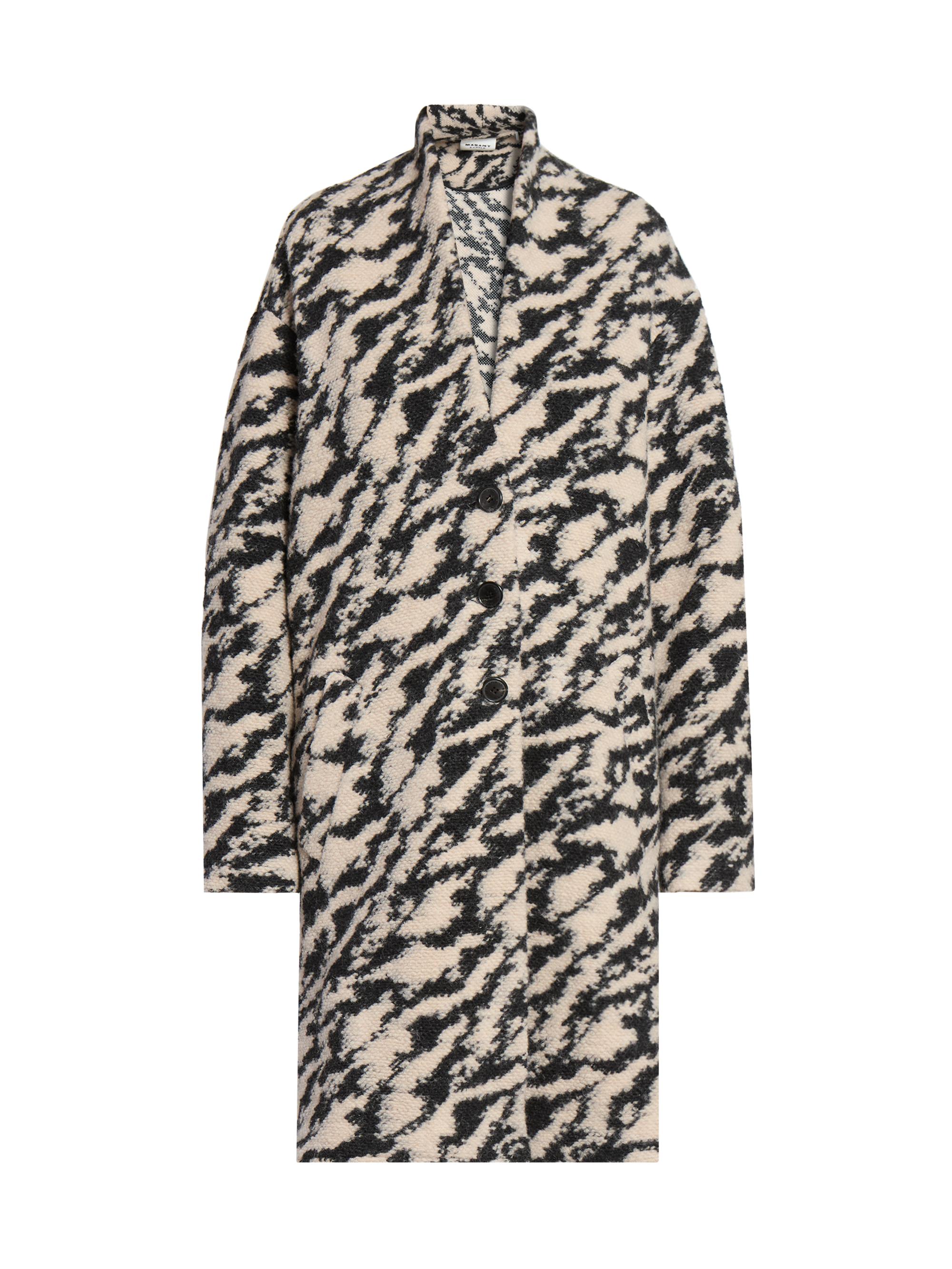Isabel Marant Étoile Women's Felexia Wool-Blend Pattern Coat - Black Beige