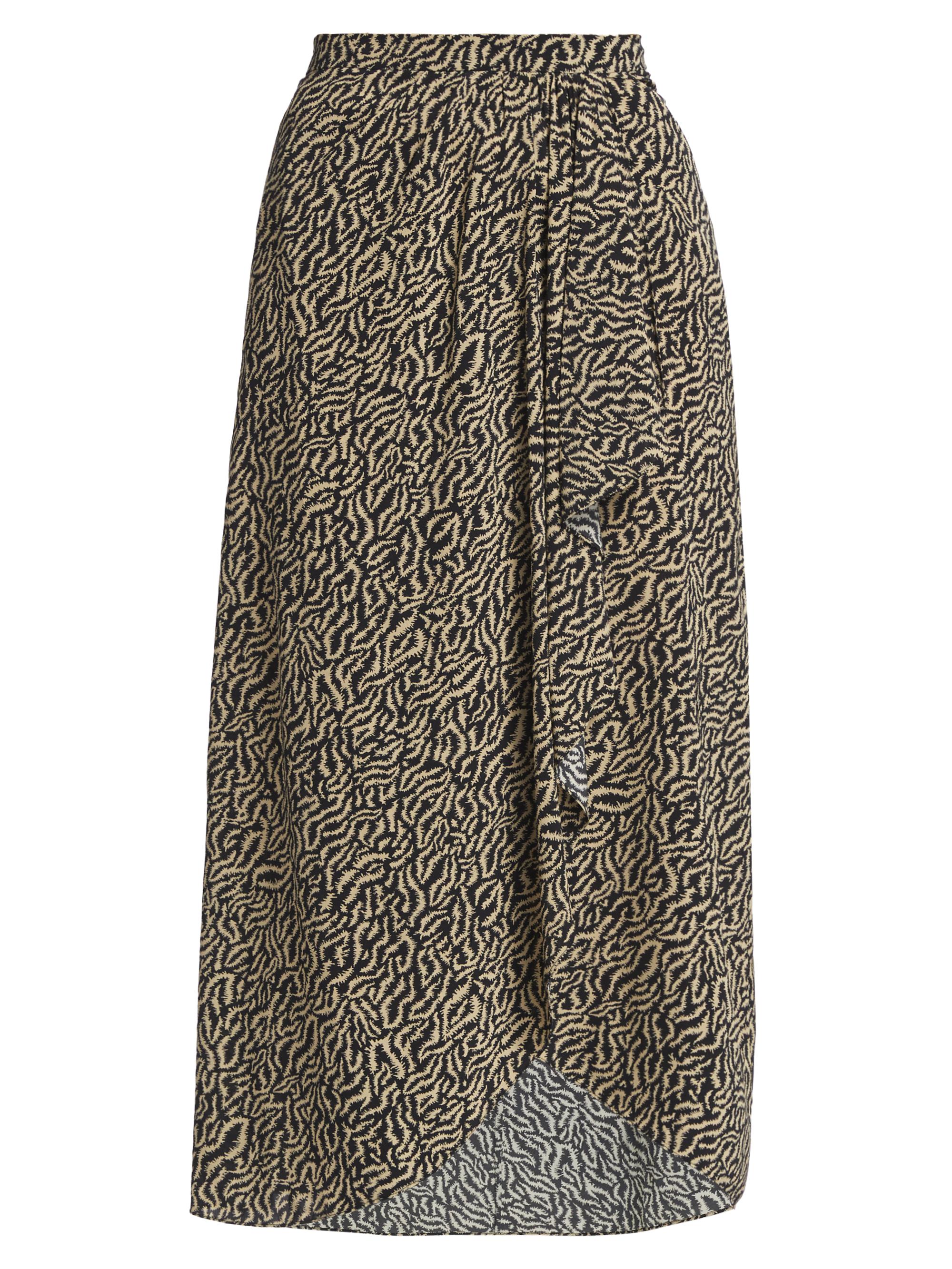 Isabel Marant Étoile Women's Vanille Geometric Draped Midi-Skirt - Ecru Black