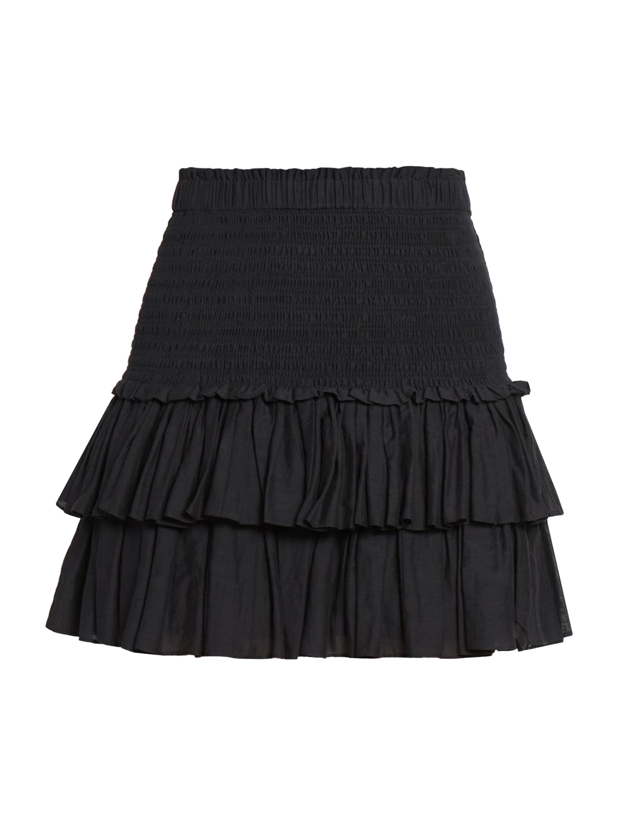 Isabel Marant Étoile Women's Naomi Smocked Ruffled Miniskirt - Black
