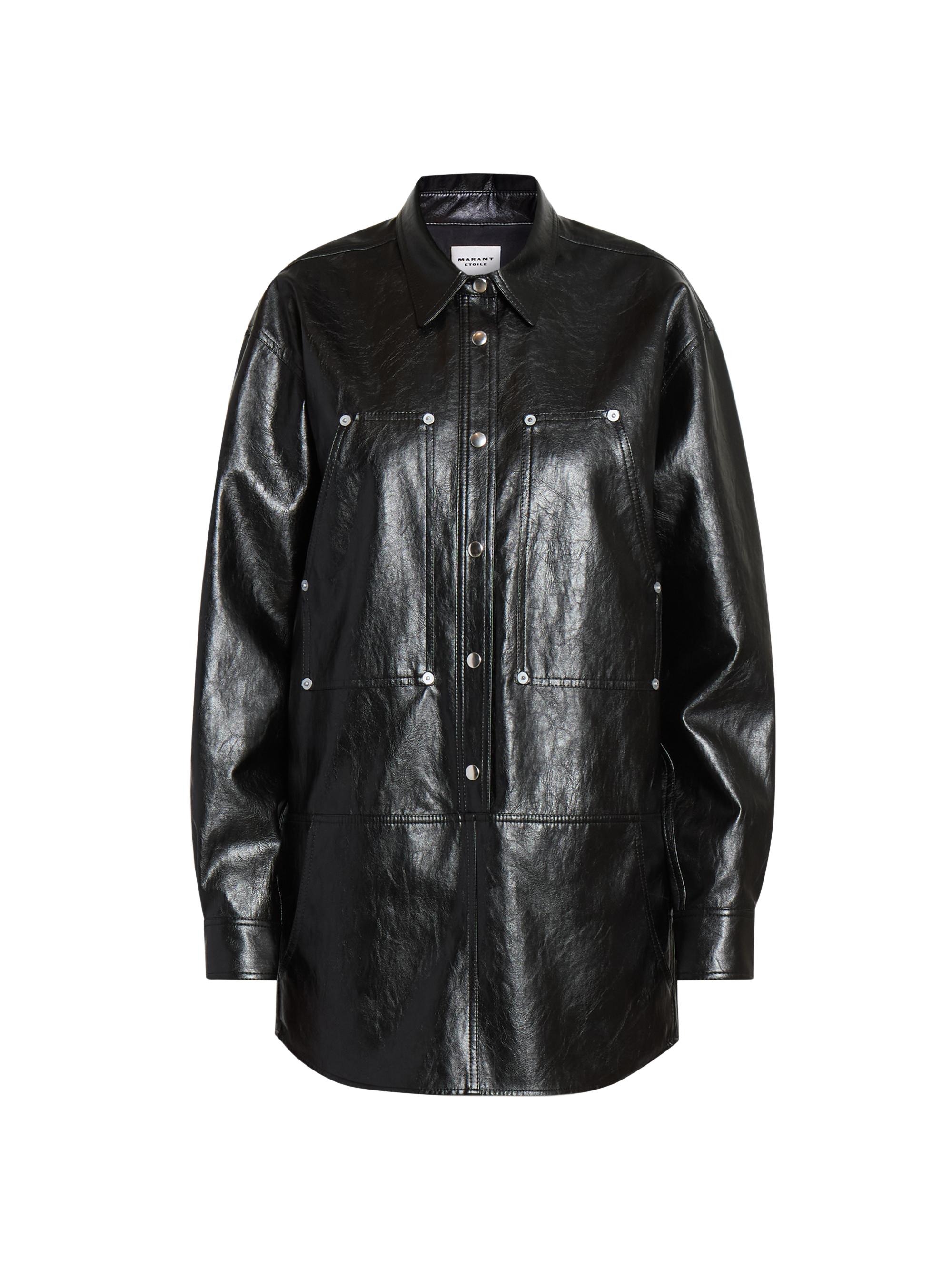 Isabel Marant Étoile Women's Ayali Faux-Leather Shirtdress - Black