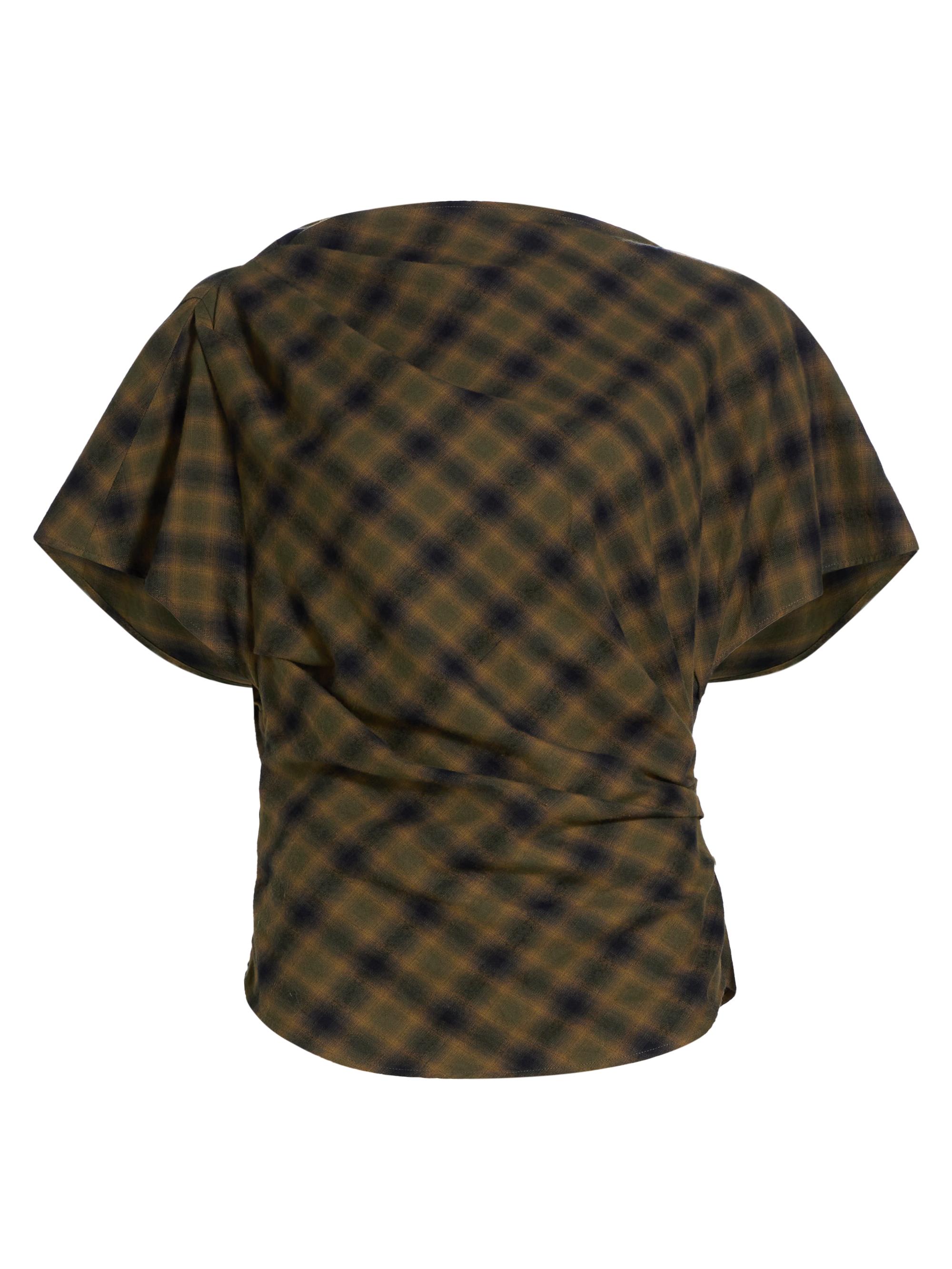 Isabel Marant Étoile Women's Tilda Checked Cotton T-Shirt - Khaki Khaki