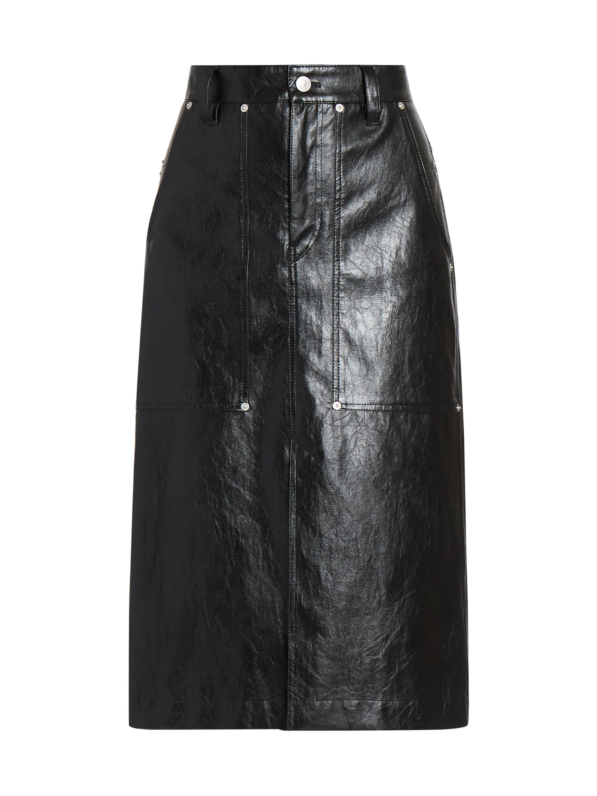 Isabel Marant Étoile Women's Angele Faux-Leather Midi-Skirt - Black
