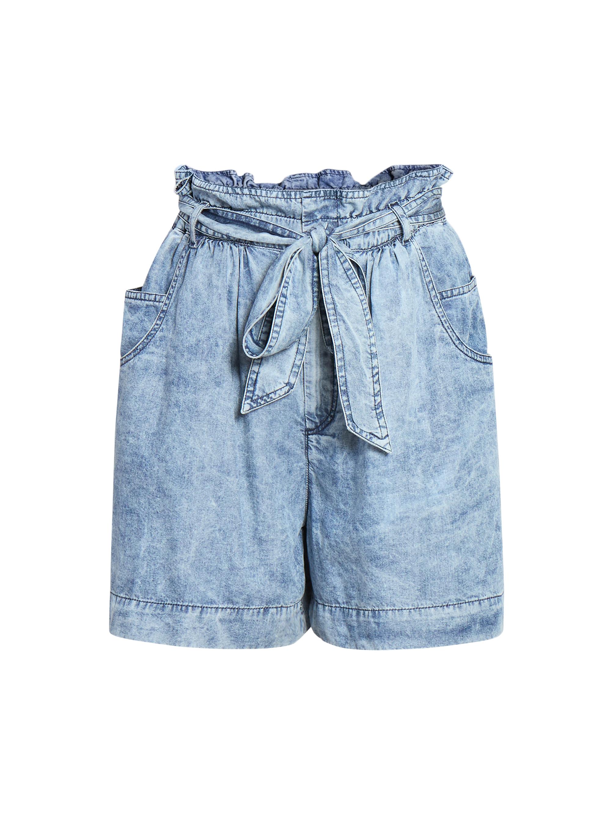 Isabel Marant Étoile Women's Pierine Chambray Belted Shorts - Blue