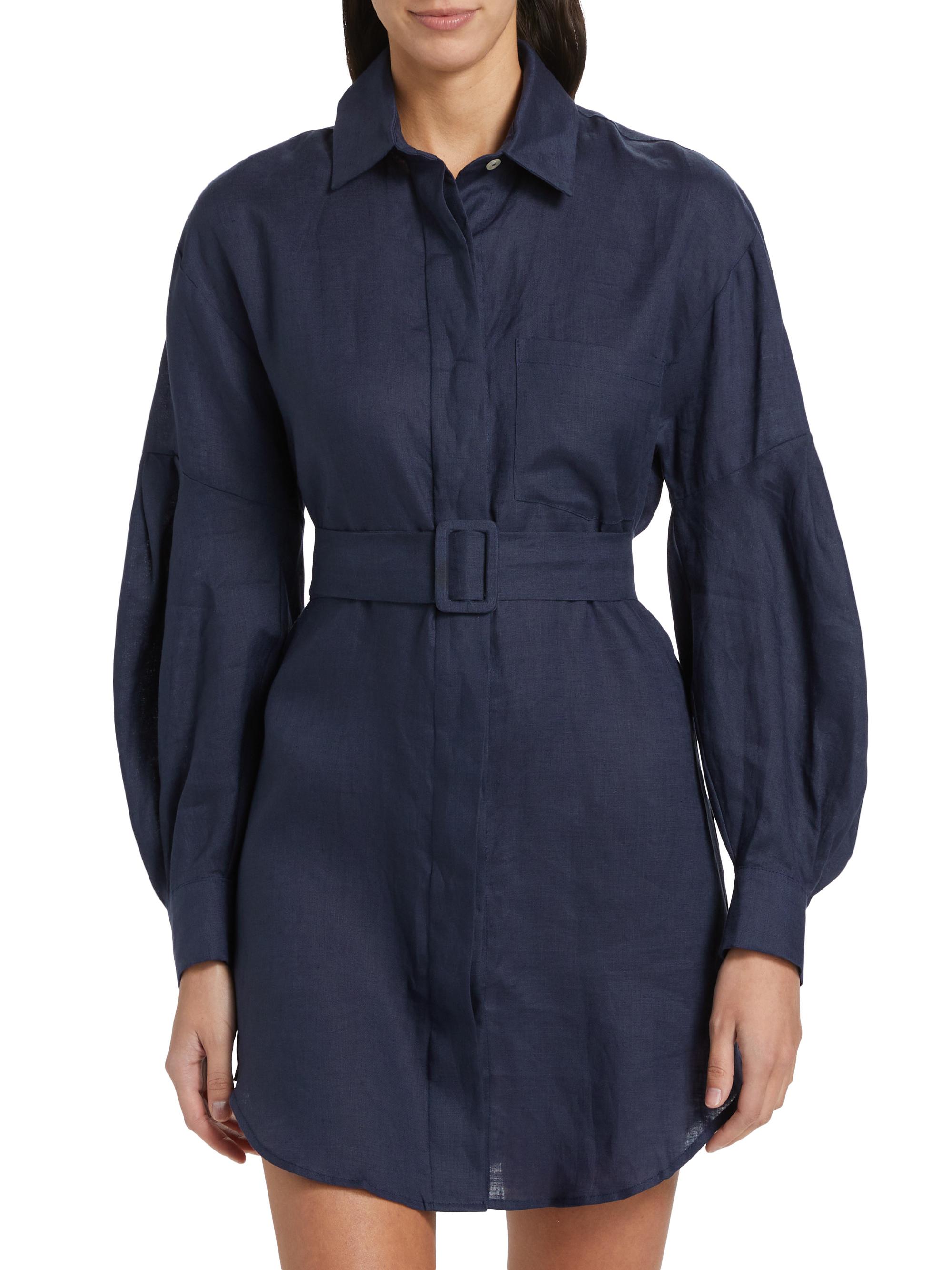 The Femm Louisa Linen Belted Shirtdress | Saks Fifth Avenue