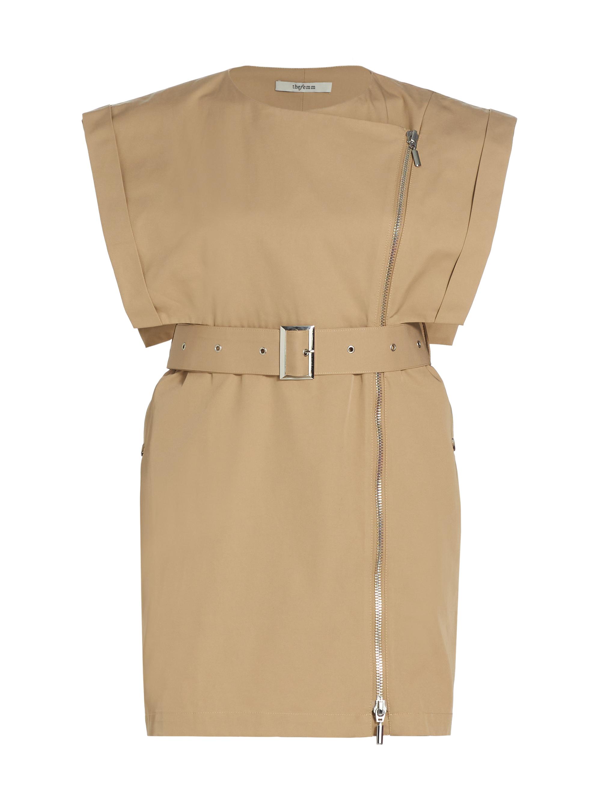 The Femm Women's Isabel Belted Cotton-Blend Minidress - Beige