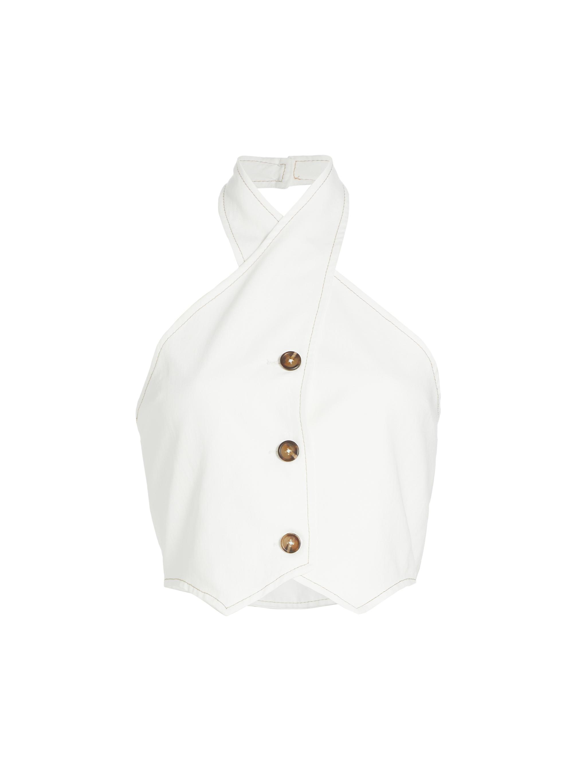 The Femm Women's Carly Halter Vest - White