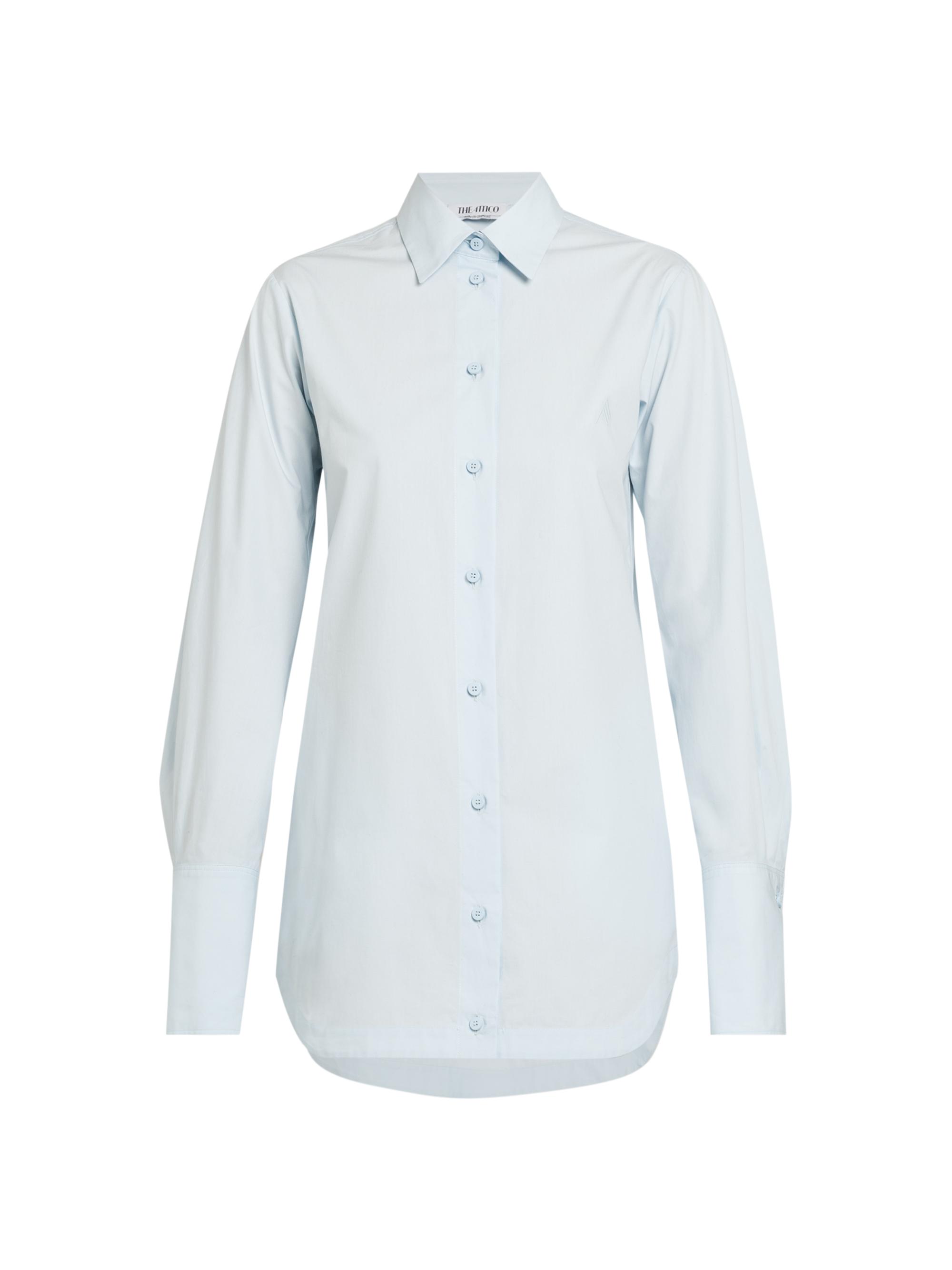 The Attico Women's Cotton Poplin Mini Shirtdress - Baby Blue