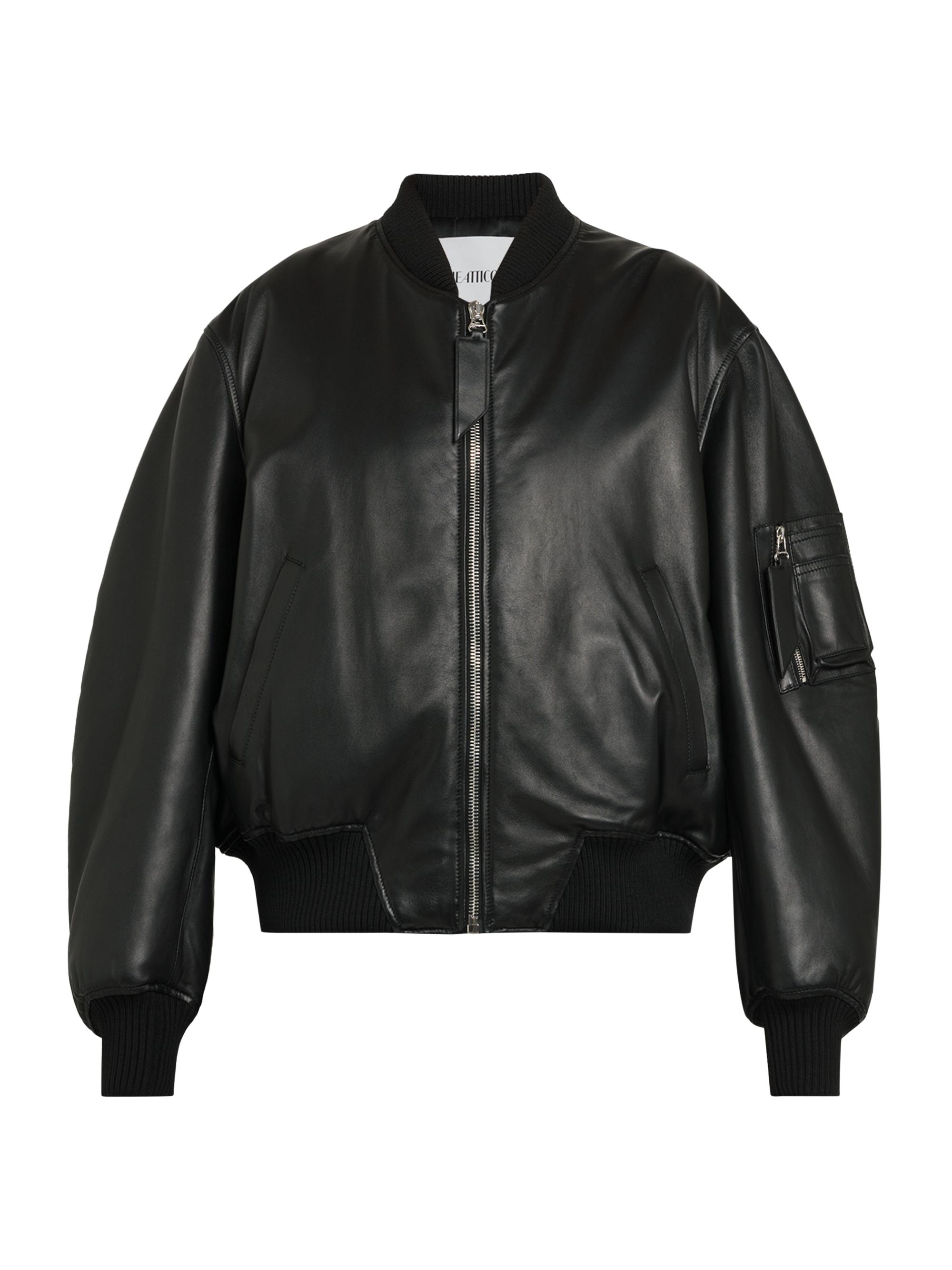 Saint Laurent Oversized Cropped Bomber Jacket in Nylon