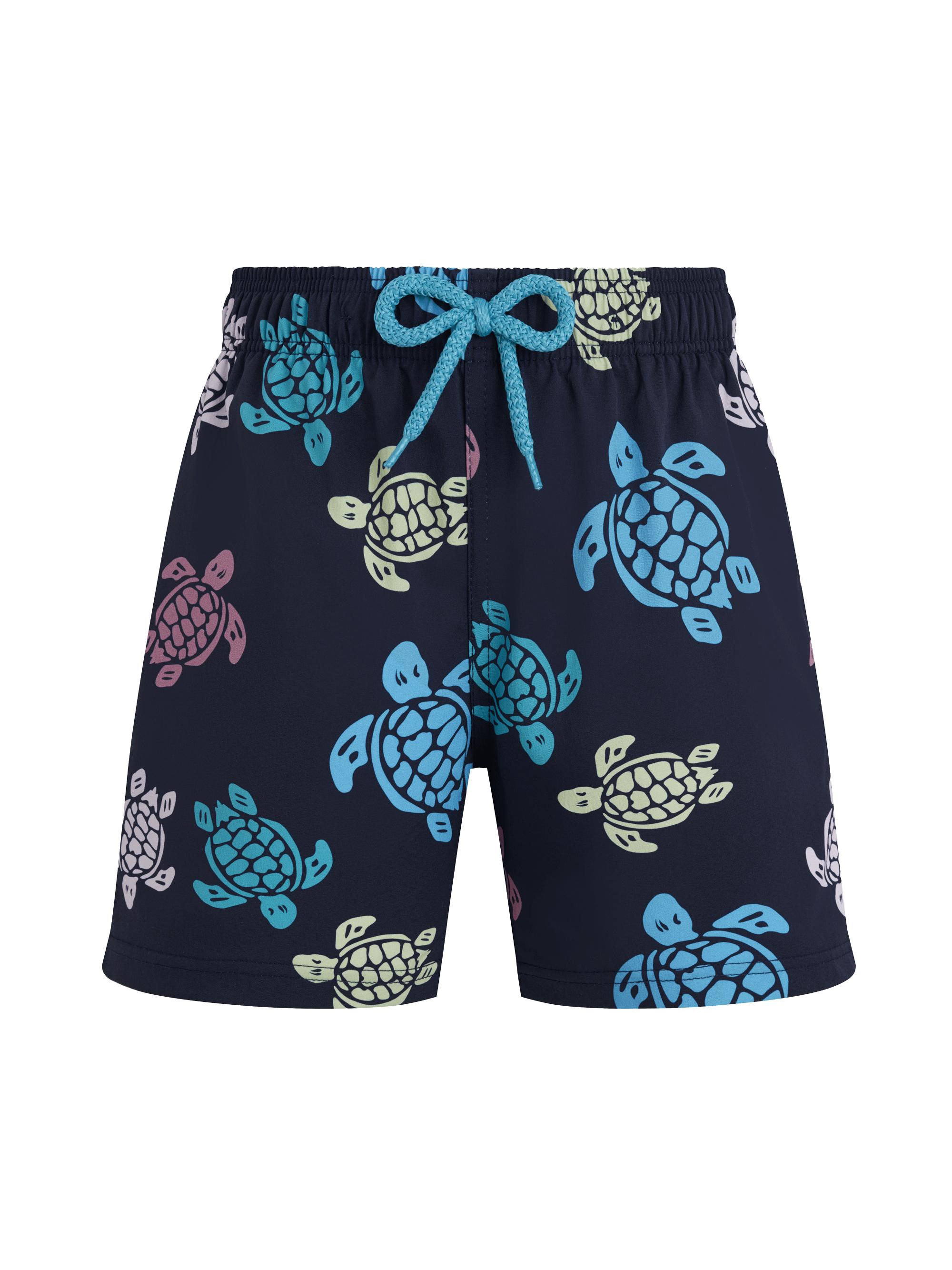 Vilebrequin Little Boy's & Boy's Tortoise Print Swim Trunks - Blue Marine