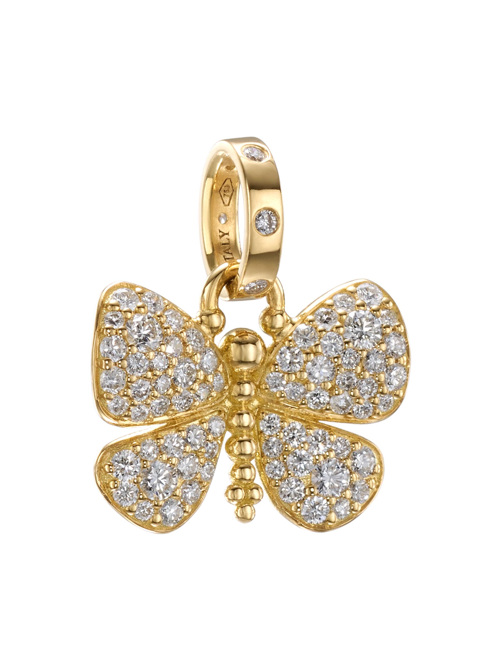 Temple St. Clair Women's 18K Gold Snow Butterfly Pendant - Yellow Gold
