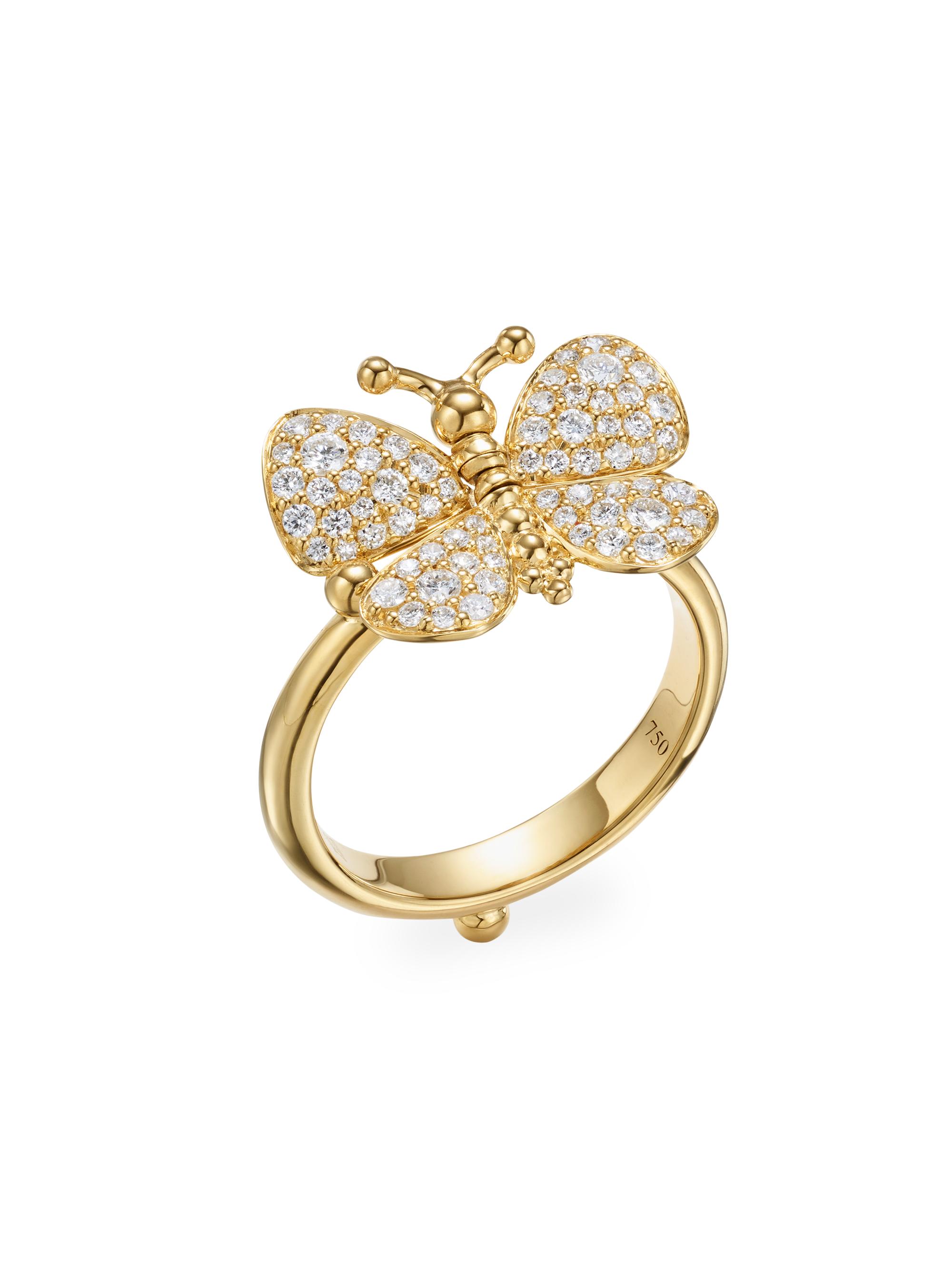 Temple St. Clair Women's FJ Butterfly 18K Yellow Gold & 0.56 TCW Diamond Ring - Yellow Gold