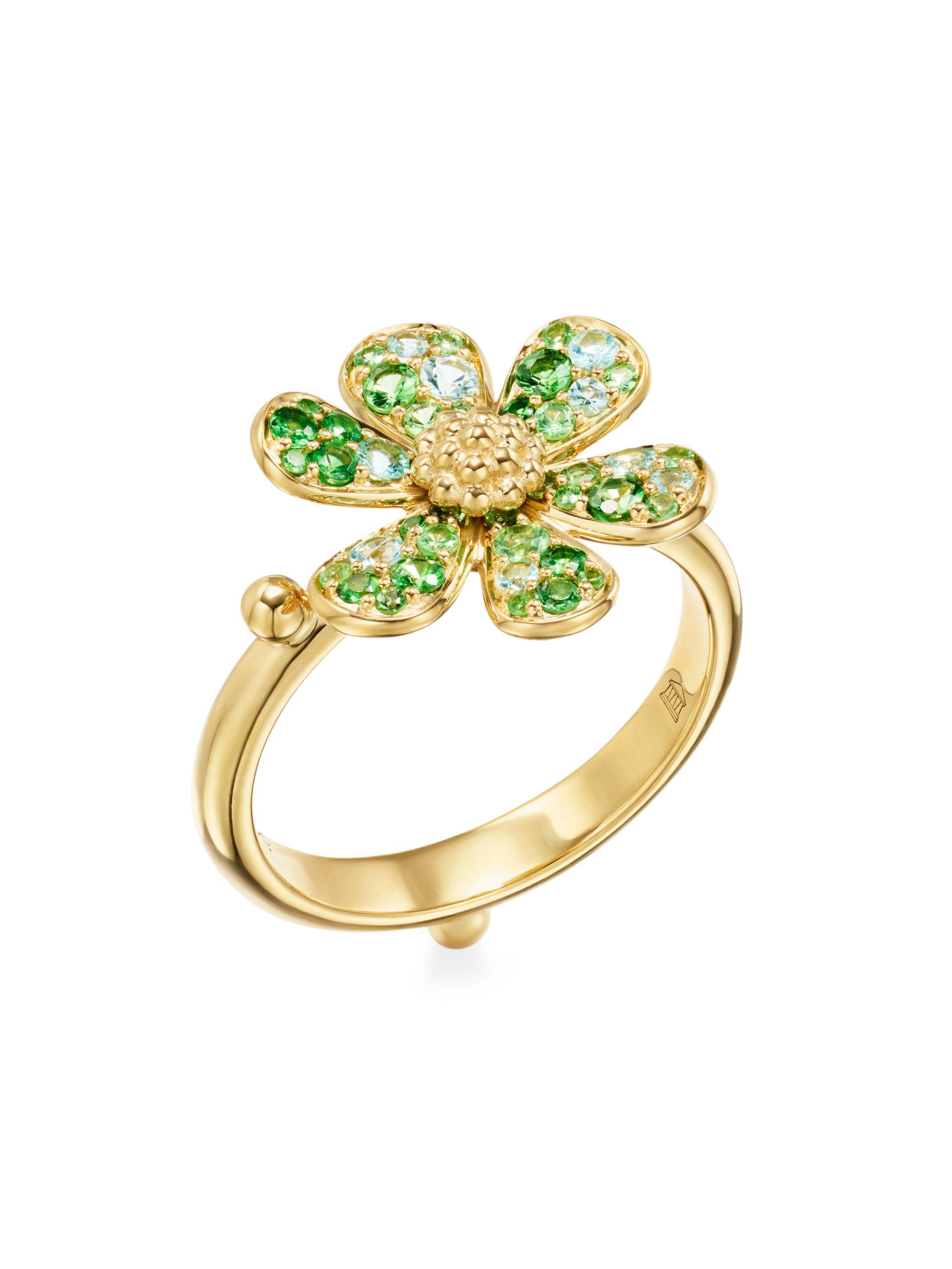 Temple St. Clair Women's 18K Yellow Gold & Multi-Gemstone Flower Ring - Yellow Gold