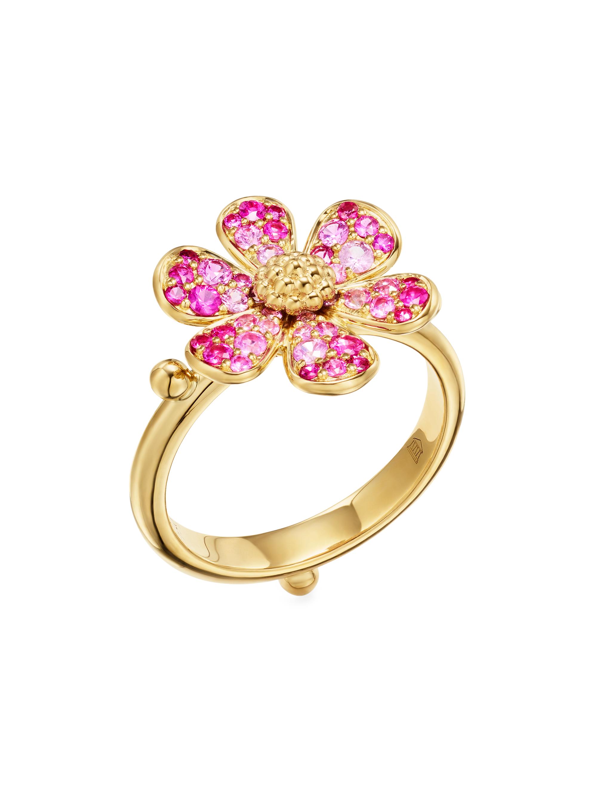 Temple St. Clair Women's 18K Yellow Gold & Multi-Gemstone Flower Ring - Yellow Gold