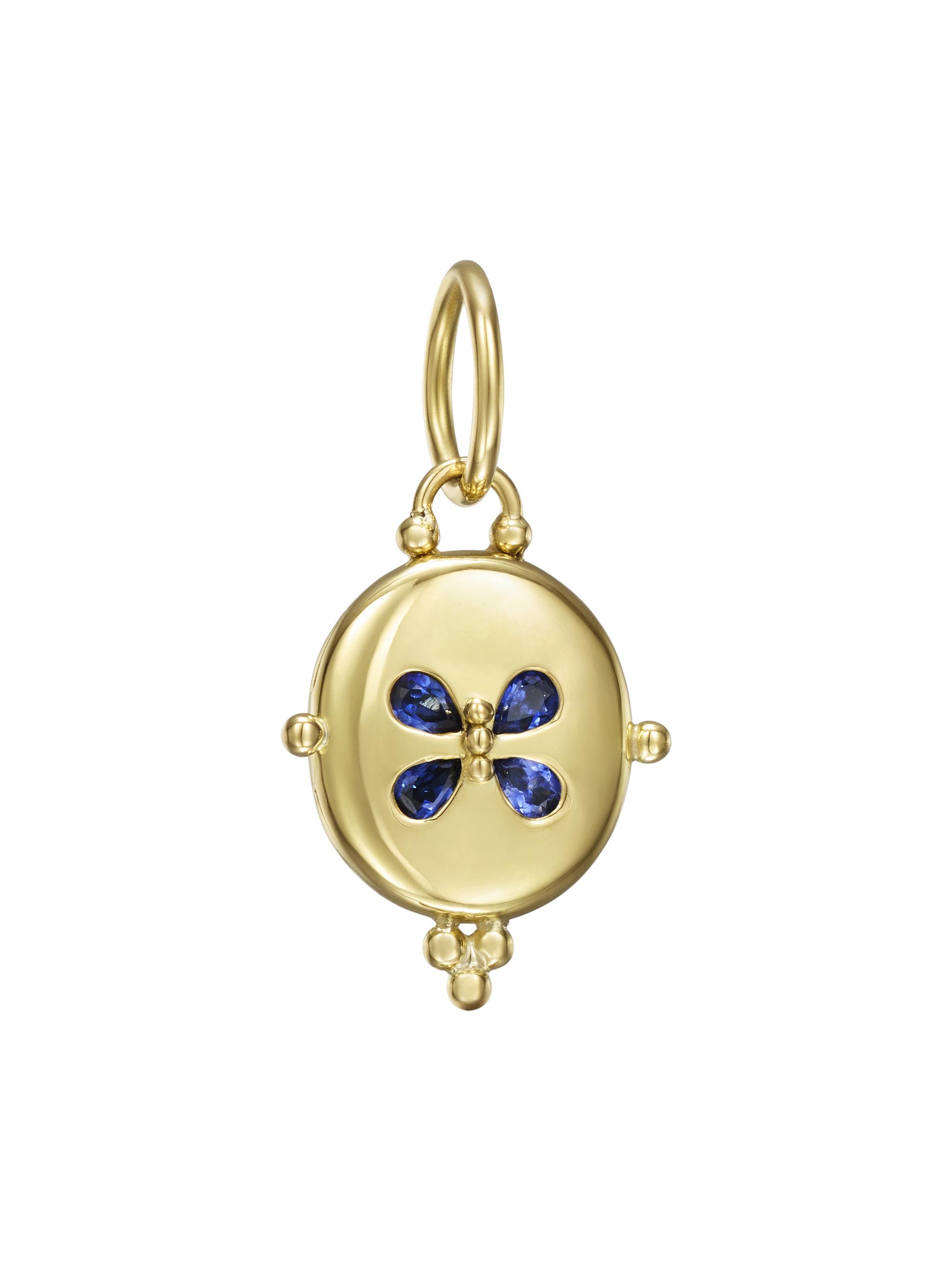 Temple St. Clair Women's Florence86 FJ Flora 18K Yellow Gold & Blue Sapphire Butterfly Locket Pendant - Yellow Gold
