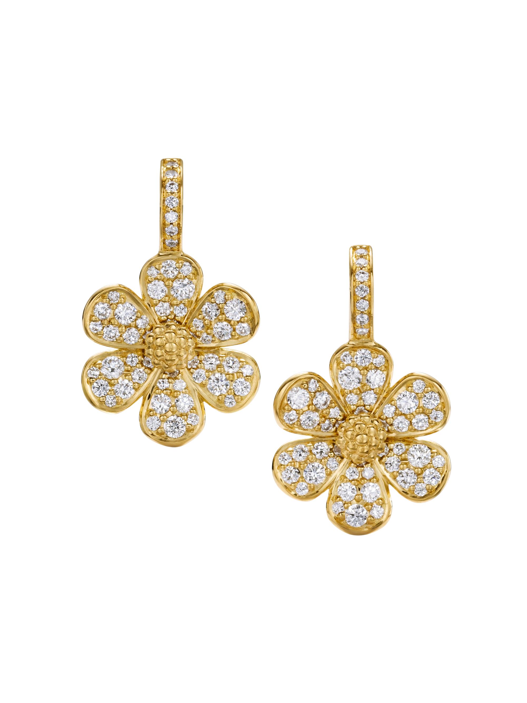 Temple St. Clair Women's Florence86 Snow Flower 18K Yellow Gold & 0.84 TCW Diamond Earrings - Yellow Gold