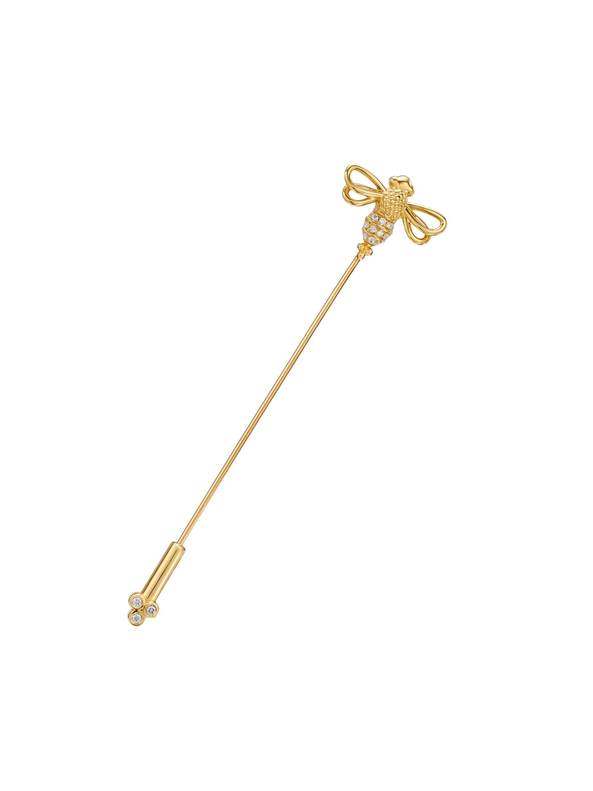 Temple St. Clair Women's Florence86 FJ Resting Bee 18K Yellow Gold & 0.09 TCW Diamond Pin - Yellow Gold
