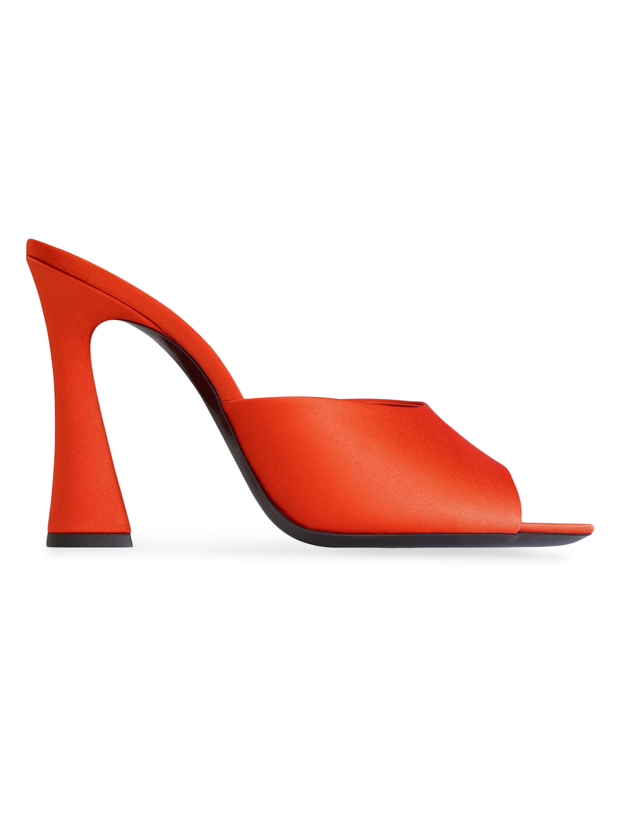 Saint Laurent Women's Suite Mules in Satin Crepe - Kumquat