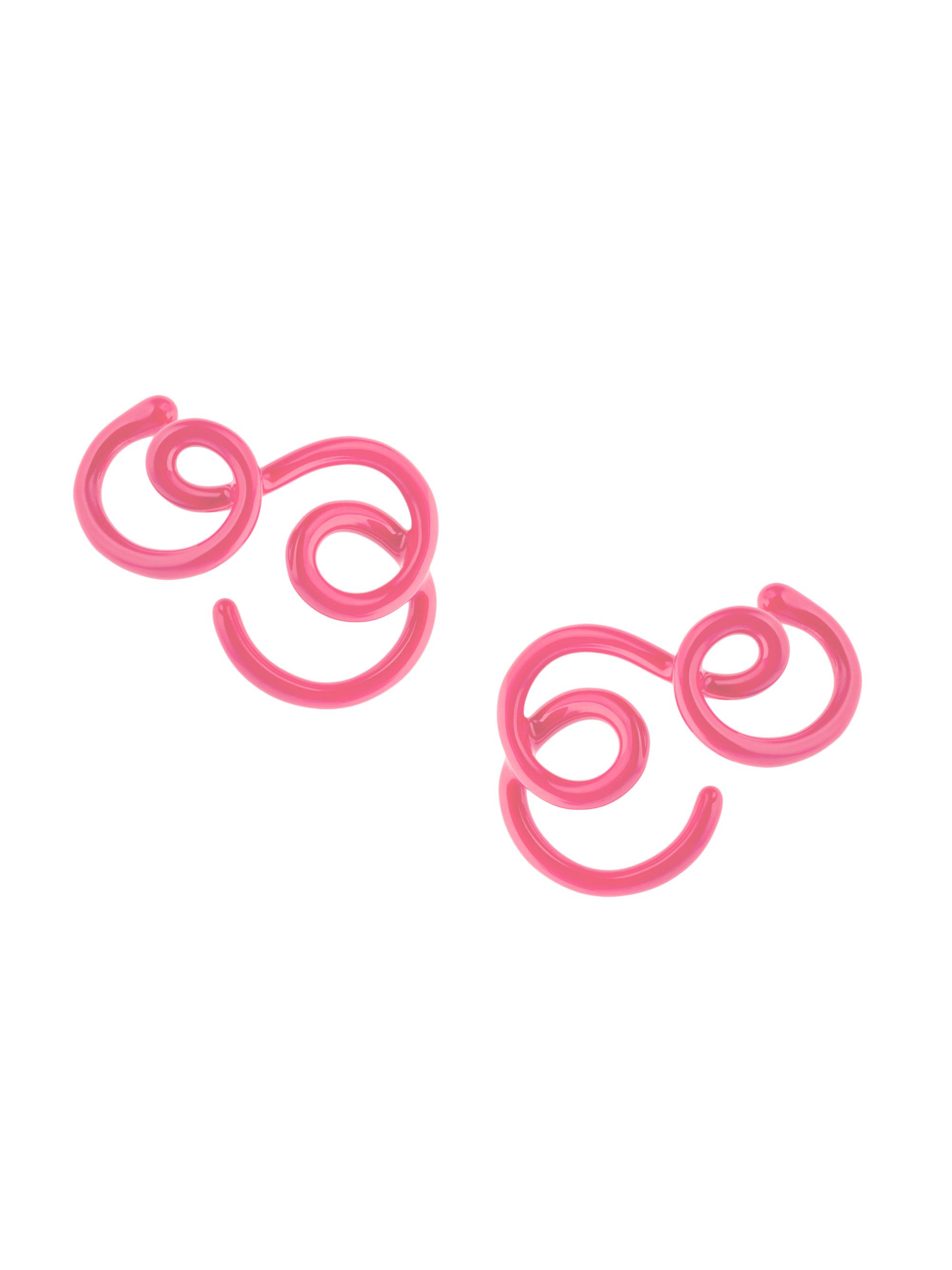 Bea Bongiasca Women's Philosophy x  Long Wave Enamel Stud Earrings - Pink