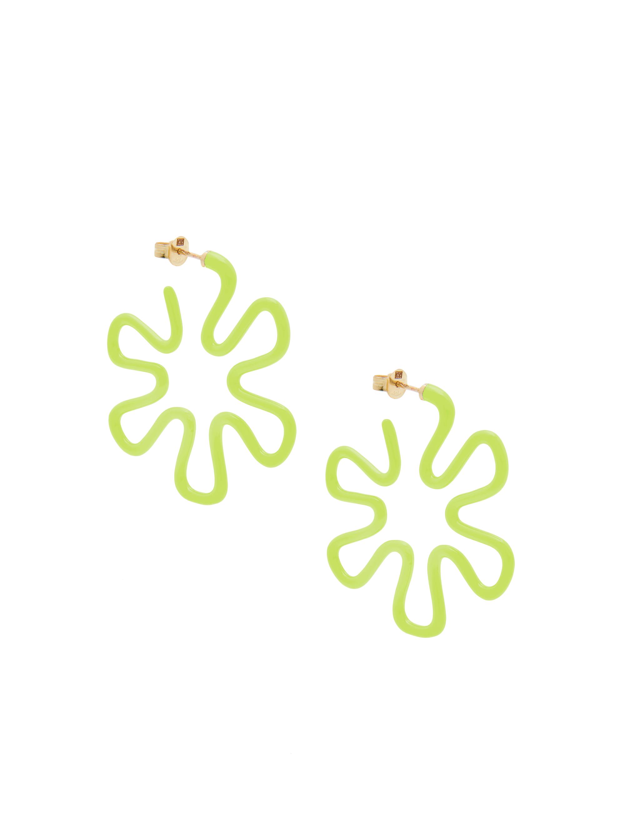 Bea Bongiasca Women's Margherita Goldtone & Enamel Hoop Earrings - Lime Green