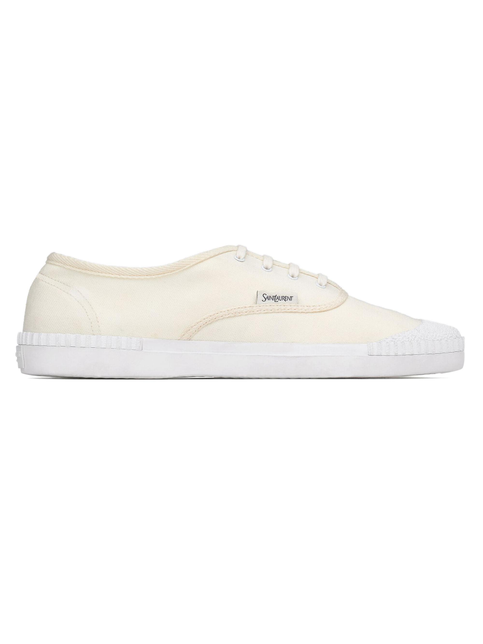 Saint Laurent Men's Wes Sneakers in Canvas - Milk