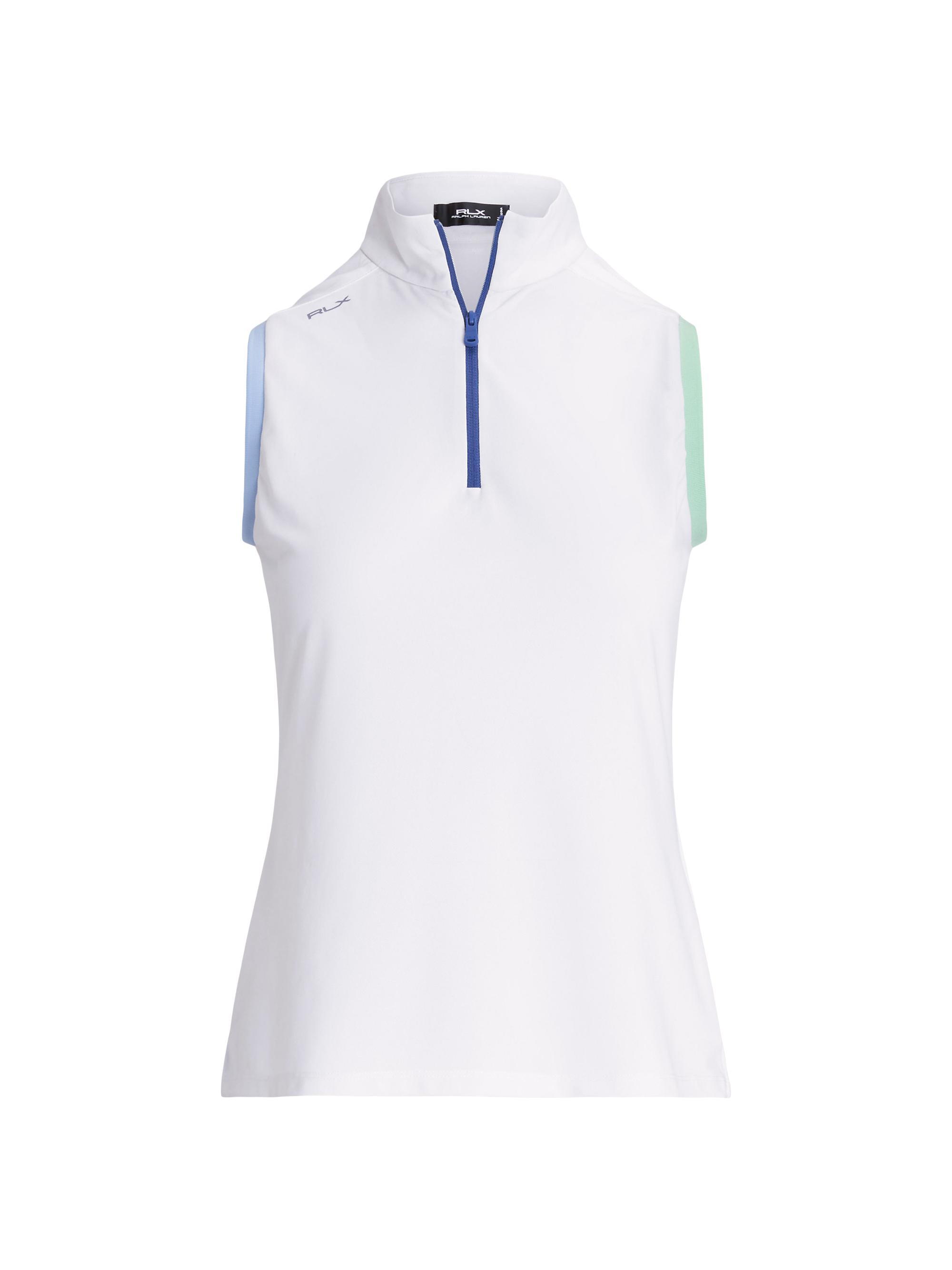 RLX Ralph Lauren Women's Air Tech Piquè Sleeveless Polo Top - Cream White Oxford