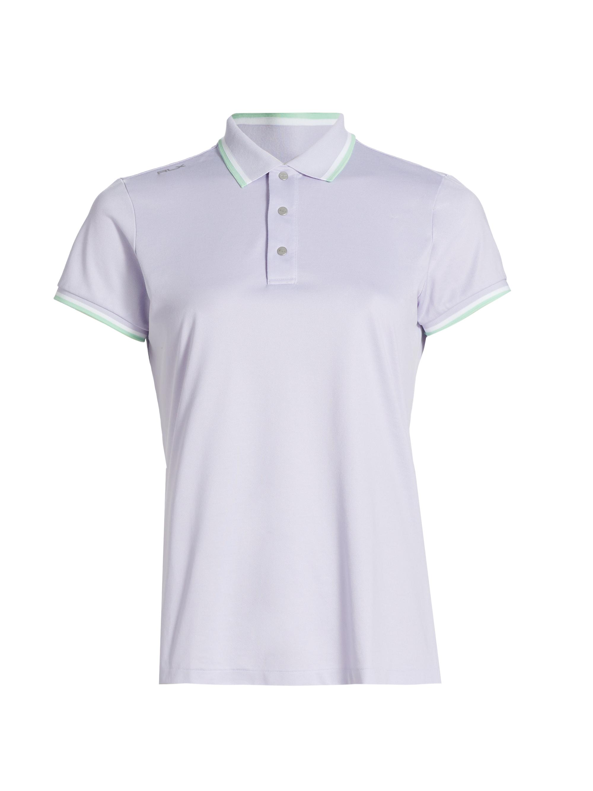 RLX Ralph Lauren Women's RLX Golf & Tennis Piqué Polo Top - Flwr Prpl Ath Grn Crmc Wht