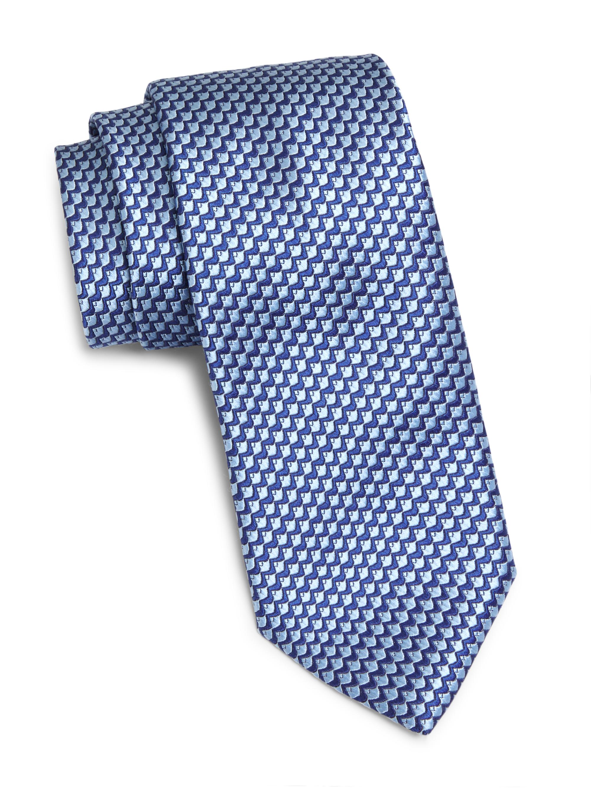 Charvet Men's Jacquard Silk Tie - Light Blue