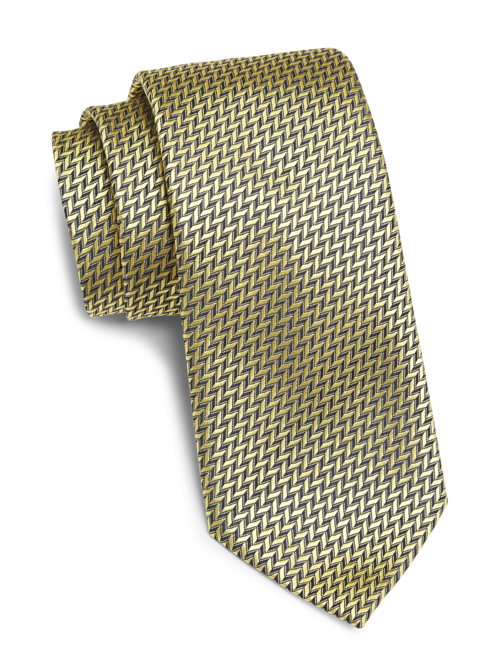 Charvet Men's Jacquard Silk Tie - Yellow