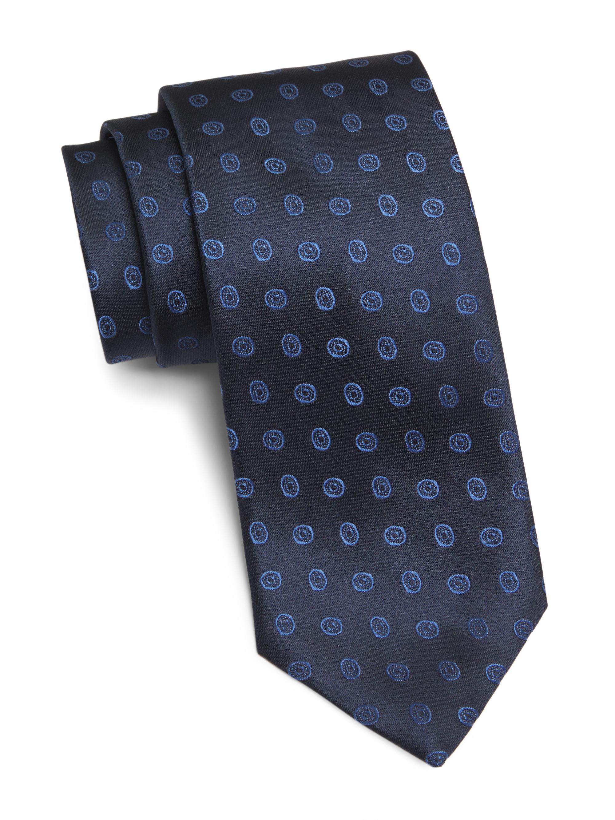 Charvet Men's Geometric Silk Tie - Navy