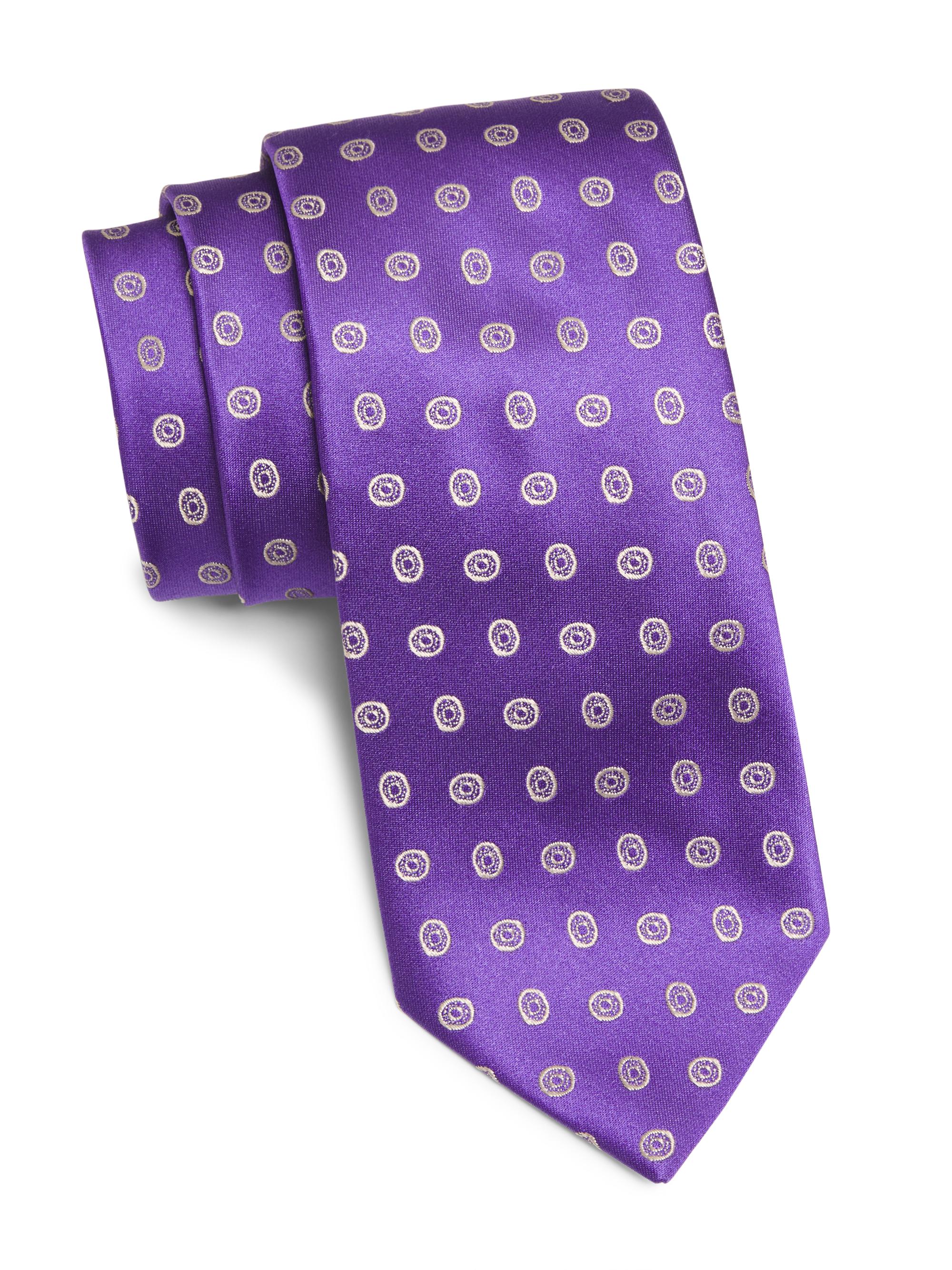Charvet Men's Geometric Silk Tie - Purple