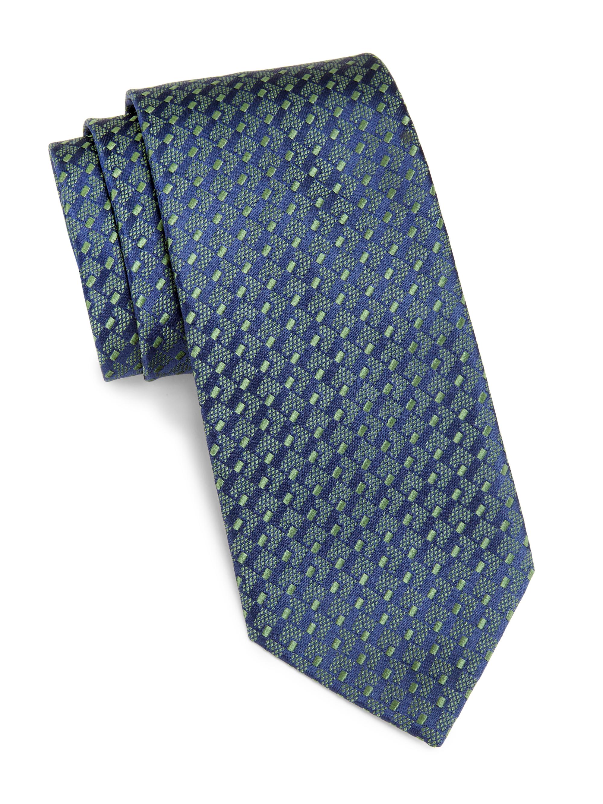 Charvet Men's Geometric Silk Tie - Green