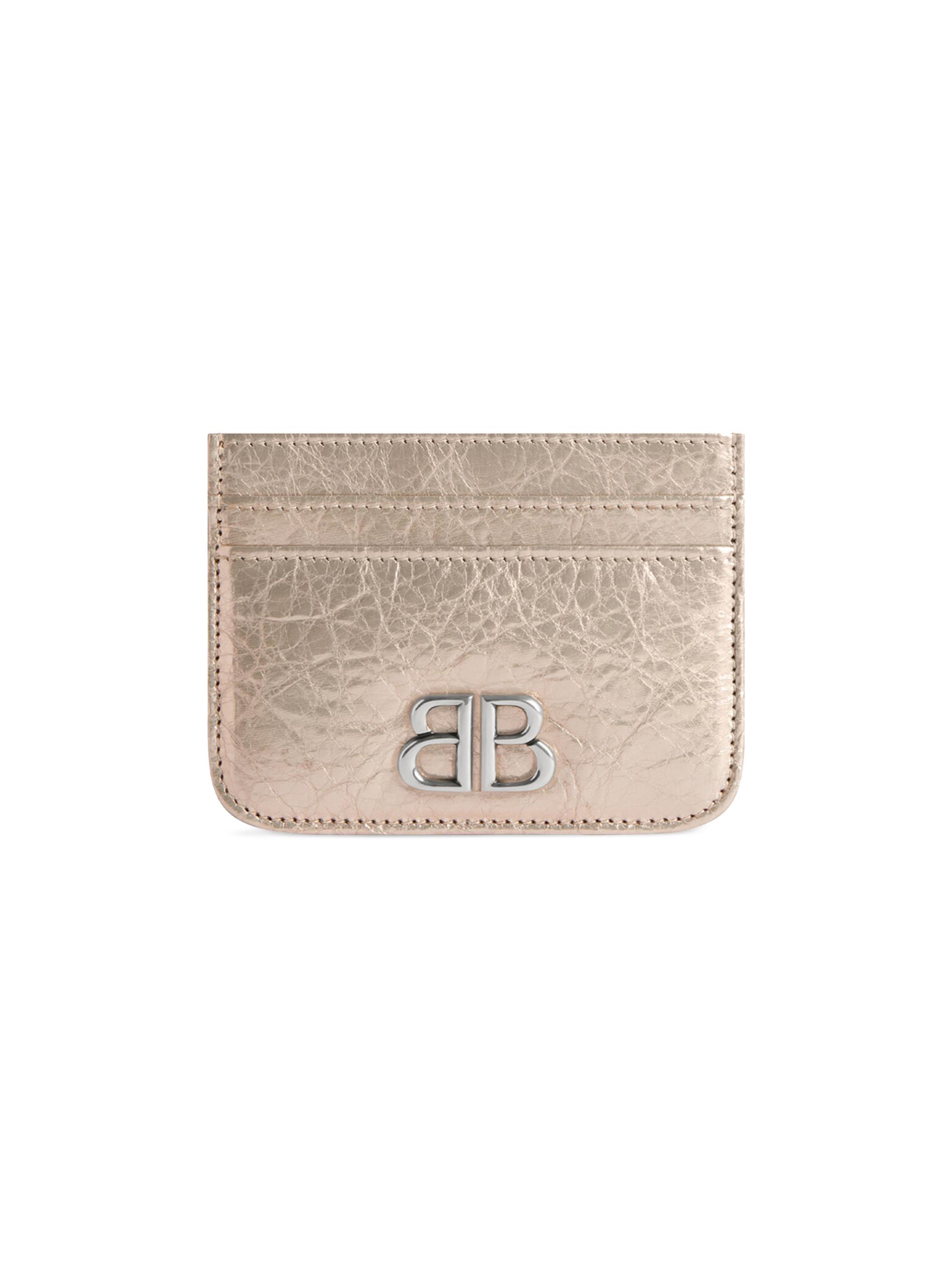 Balenciaga Women's Monaco Card Holder Metallized - Rose Gold