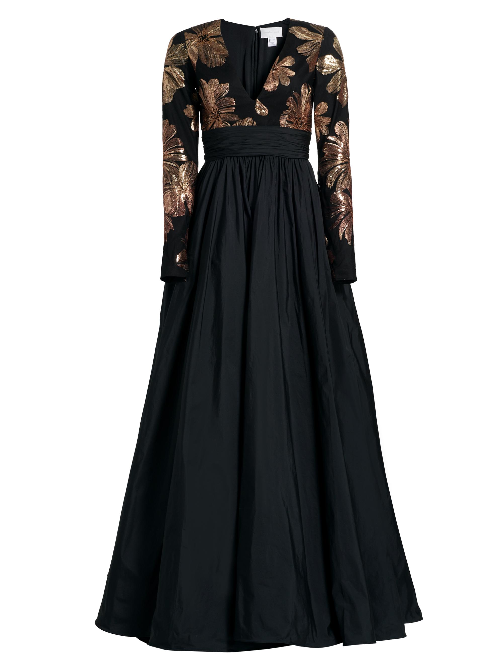 Pamella Roland Women's Floral Tulle & Taffeta A-Line Gown - Black Multi