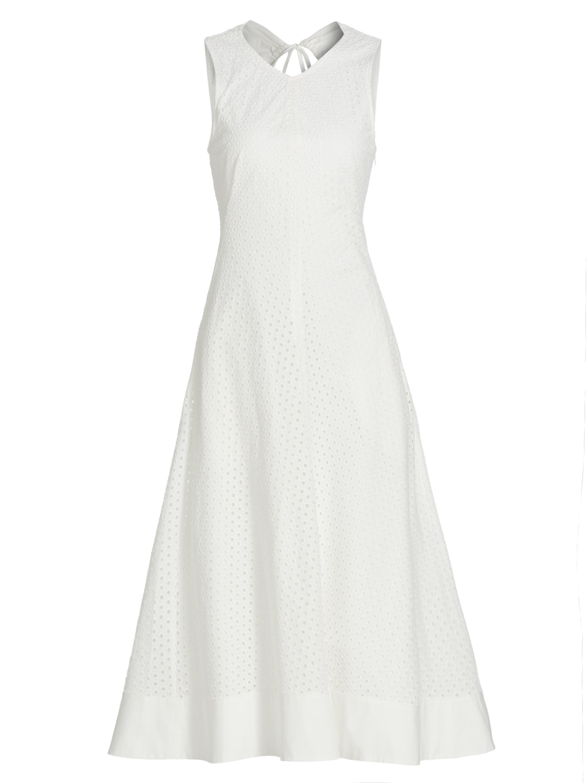 Proenza Schouler White Label Women's Juno Cotton Broderie Anglaise Midi-Dress - Off White