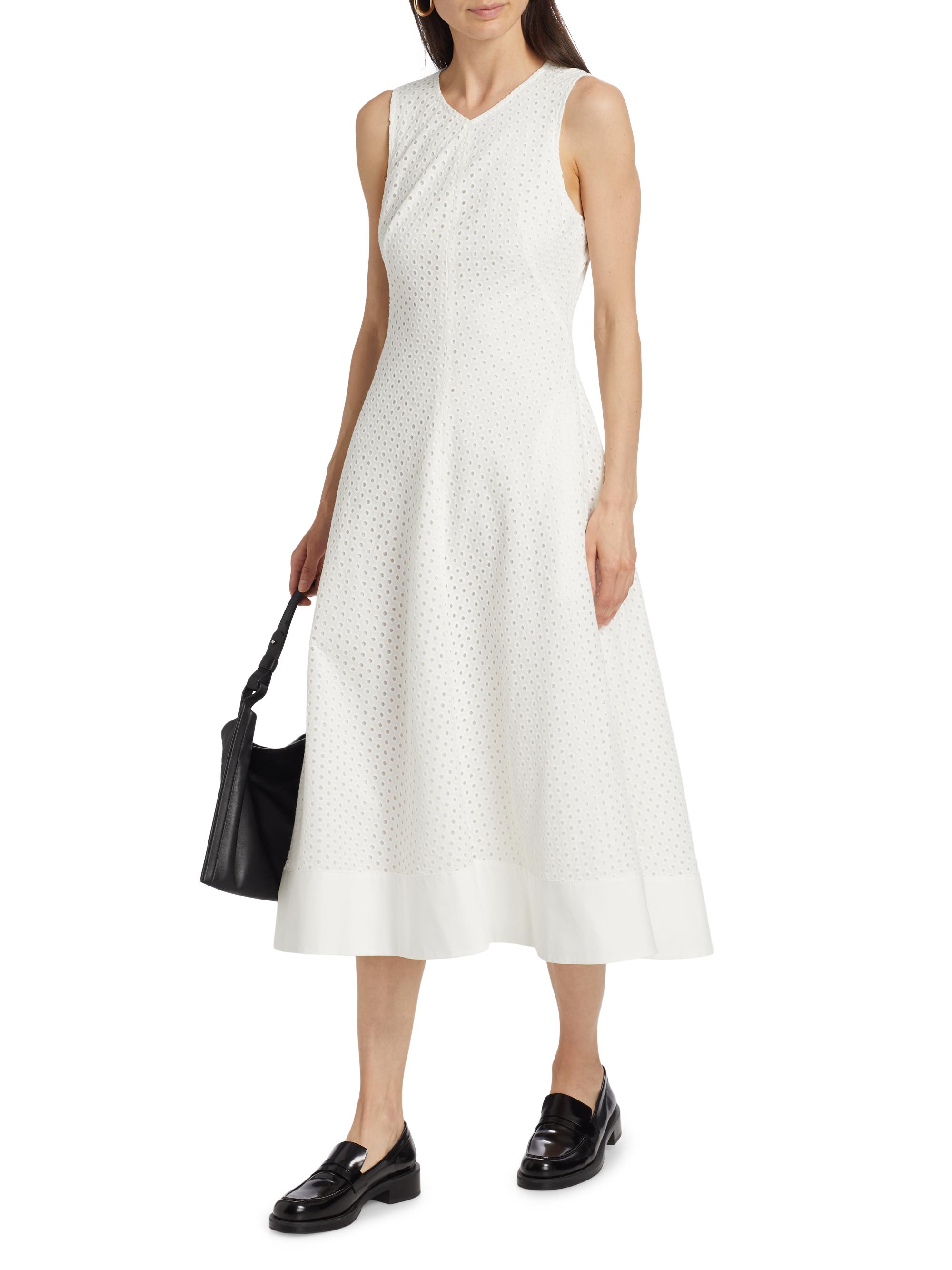 Proenza Schouler White Label Juno Cotton Broderie Anglaise Midi-Dress |  Saks Fifth Avenue